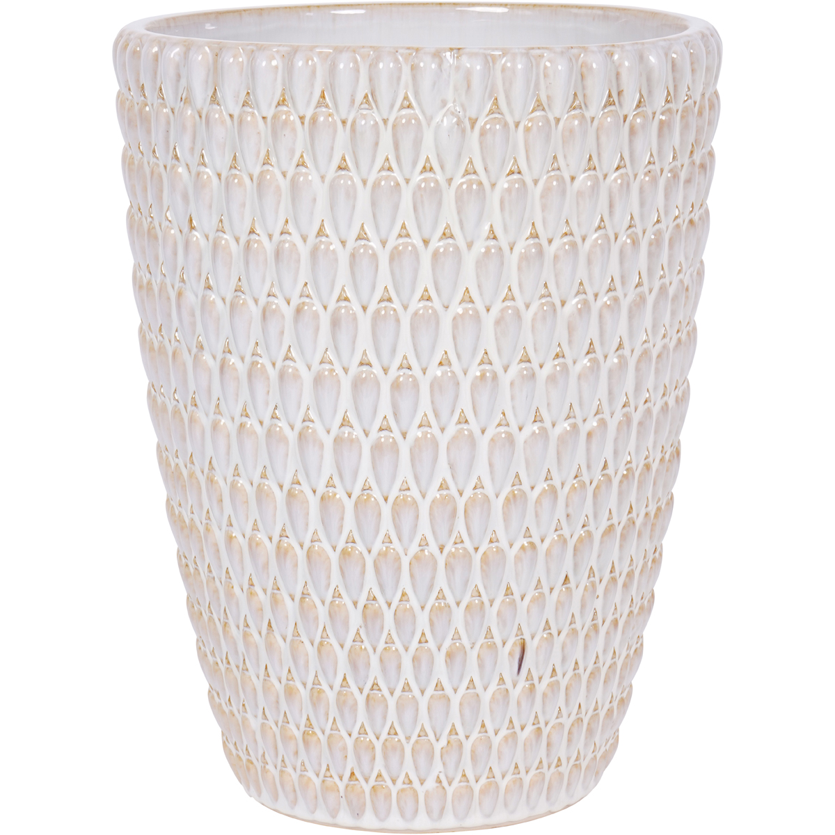 Mediterranean Reactive Glaze Ceramic Planter Cream by Libra Designs | Style Our Home