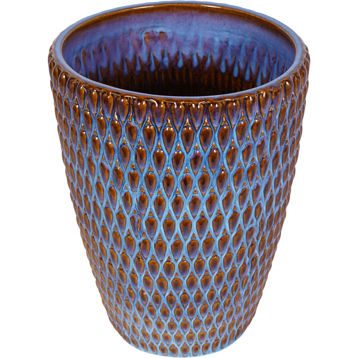 Mediterranean Reactive Glaze Ceramic Planter Blue by Libra Designs | Style Our Home
