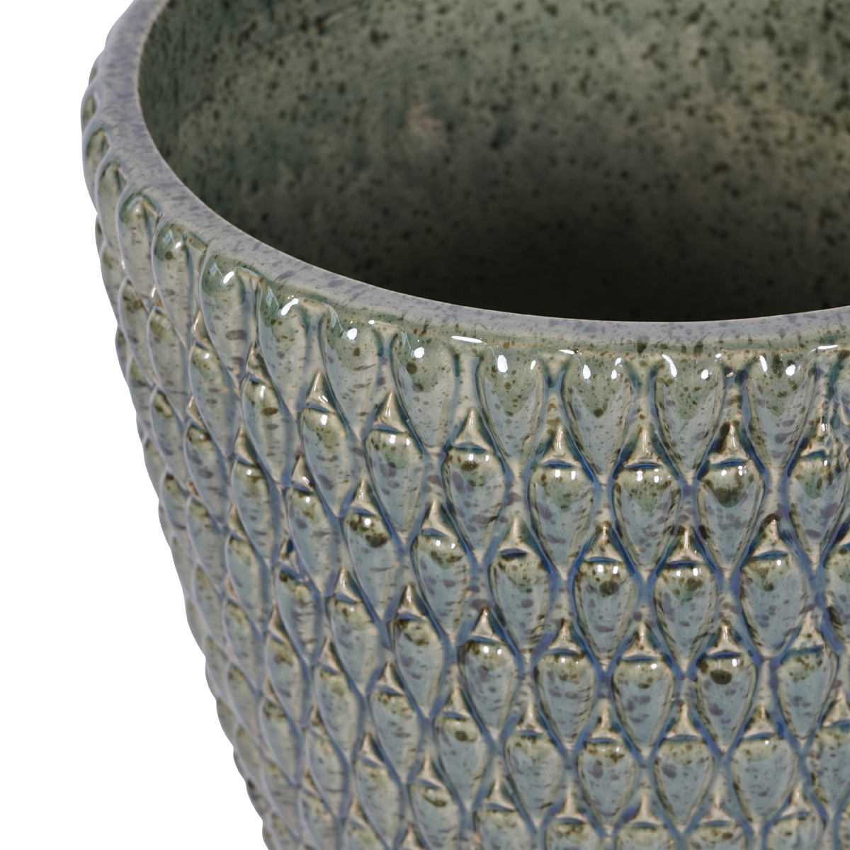 Mediterranean Reactive Glaze Ceramic Planter Green by Libra Designs | Style Our Home