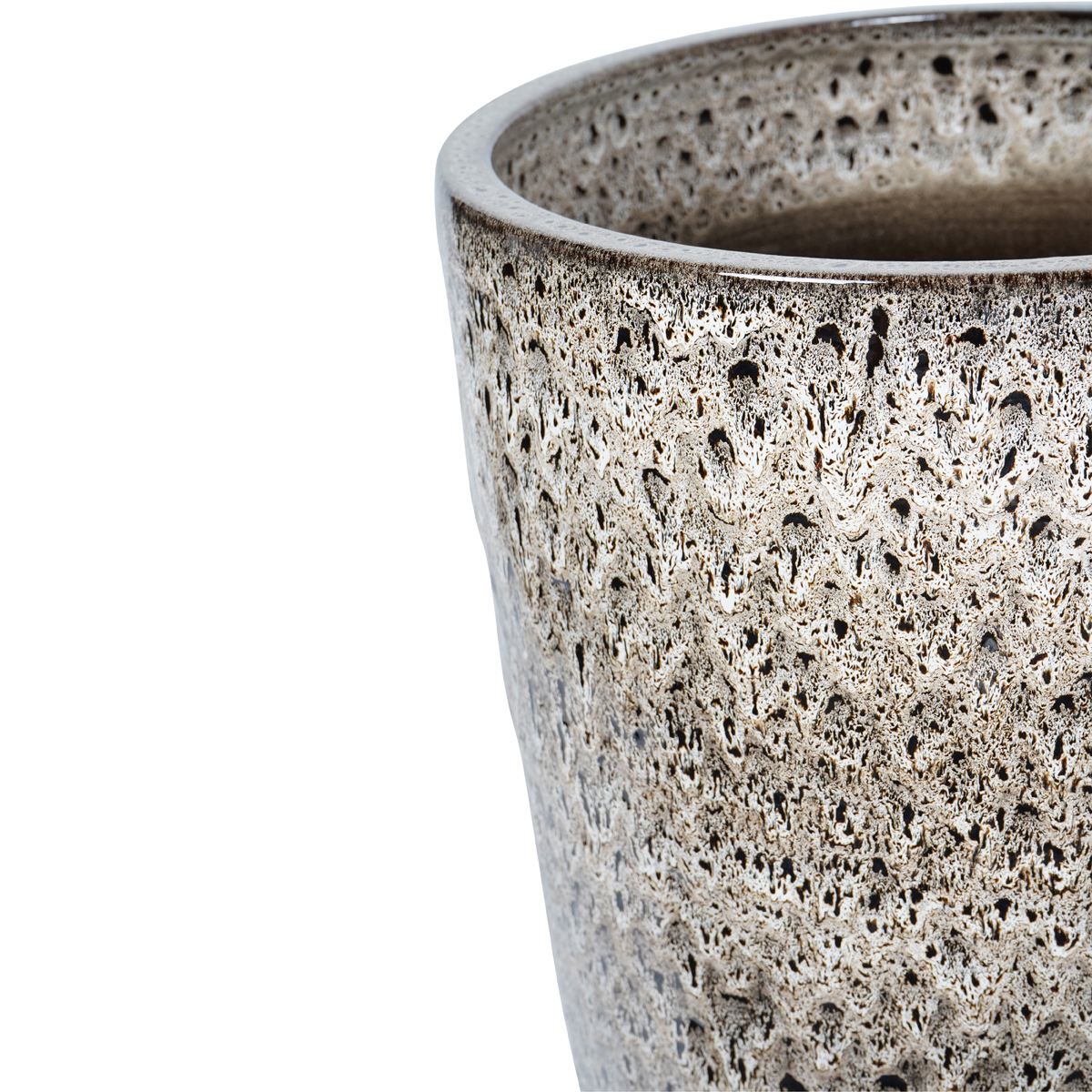 Mederno Reactive Glaze Ceramic Tall Planter Taupe by Libra Designs | Style Our Home