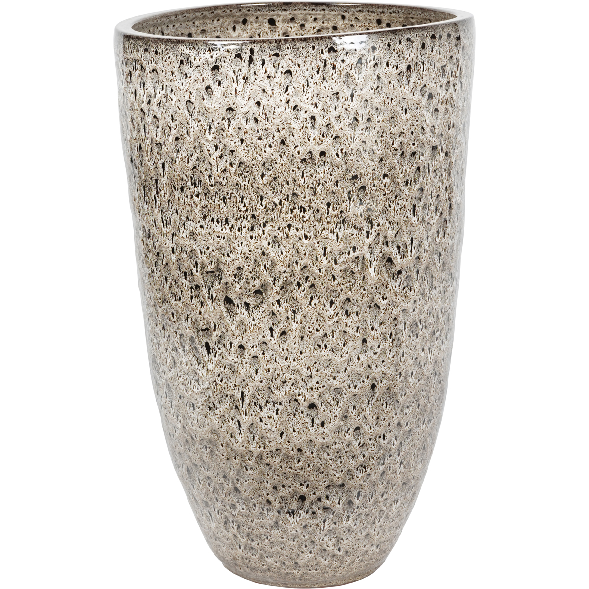 Mederno Reactive Glaze Ceramic Tall Planter Taupe by Libra Designs | Style Our Home