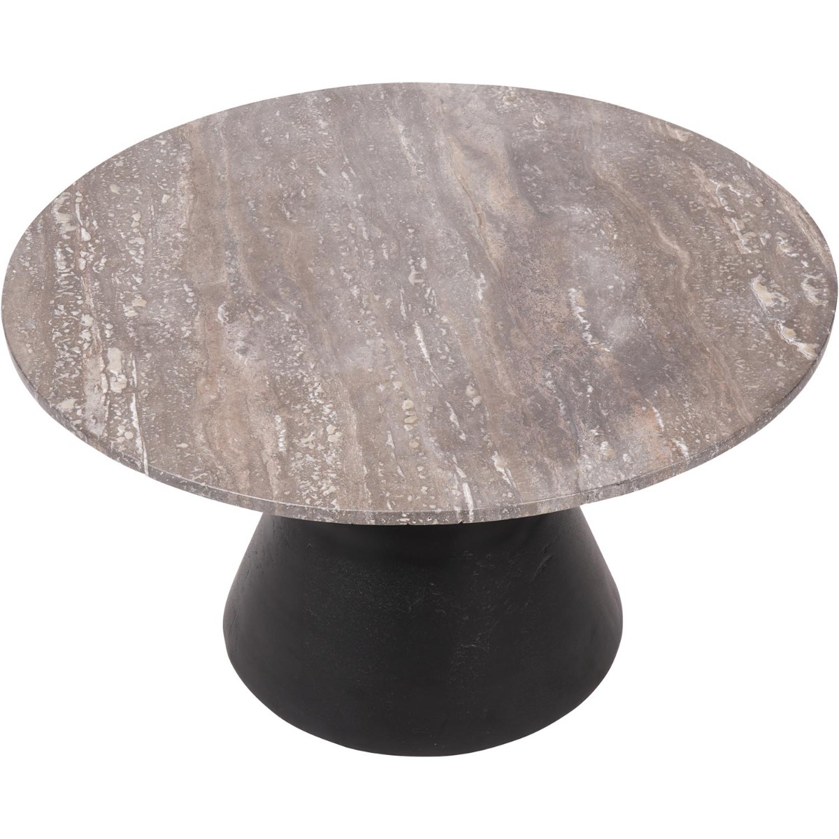 Clifton II Charcoal Black and Dark Travertine Coffee Table Large 75cm

