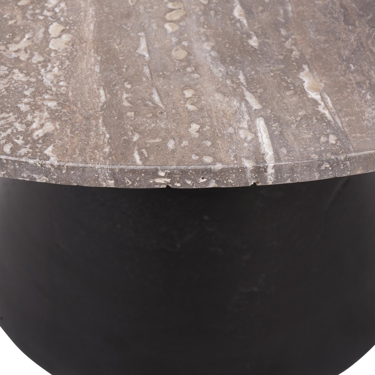 Clifton II Charcoal Black and Dark Travertine Coffee Table Large 75cm
