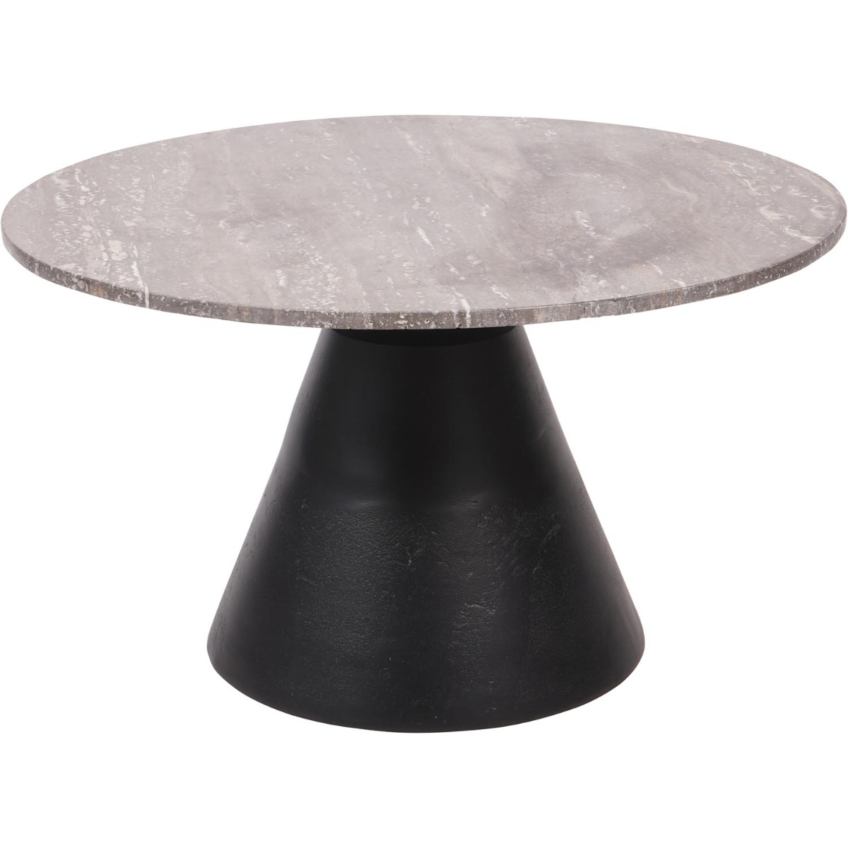 Clifton II Charcoal Black and Dark Travertine Coffee Table Large 75cm
