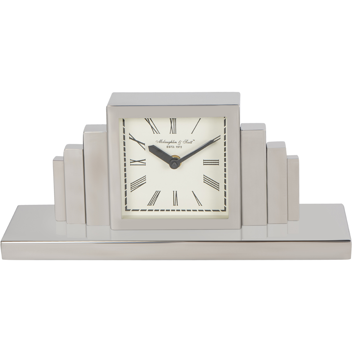Plaza Nickel Mantel Clock by Libra Designs | Style Our Home
