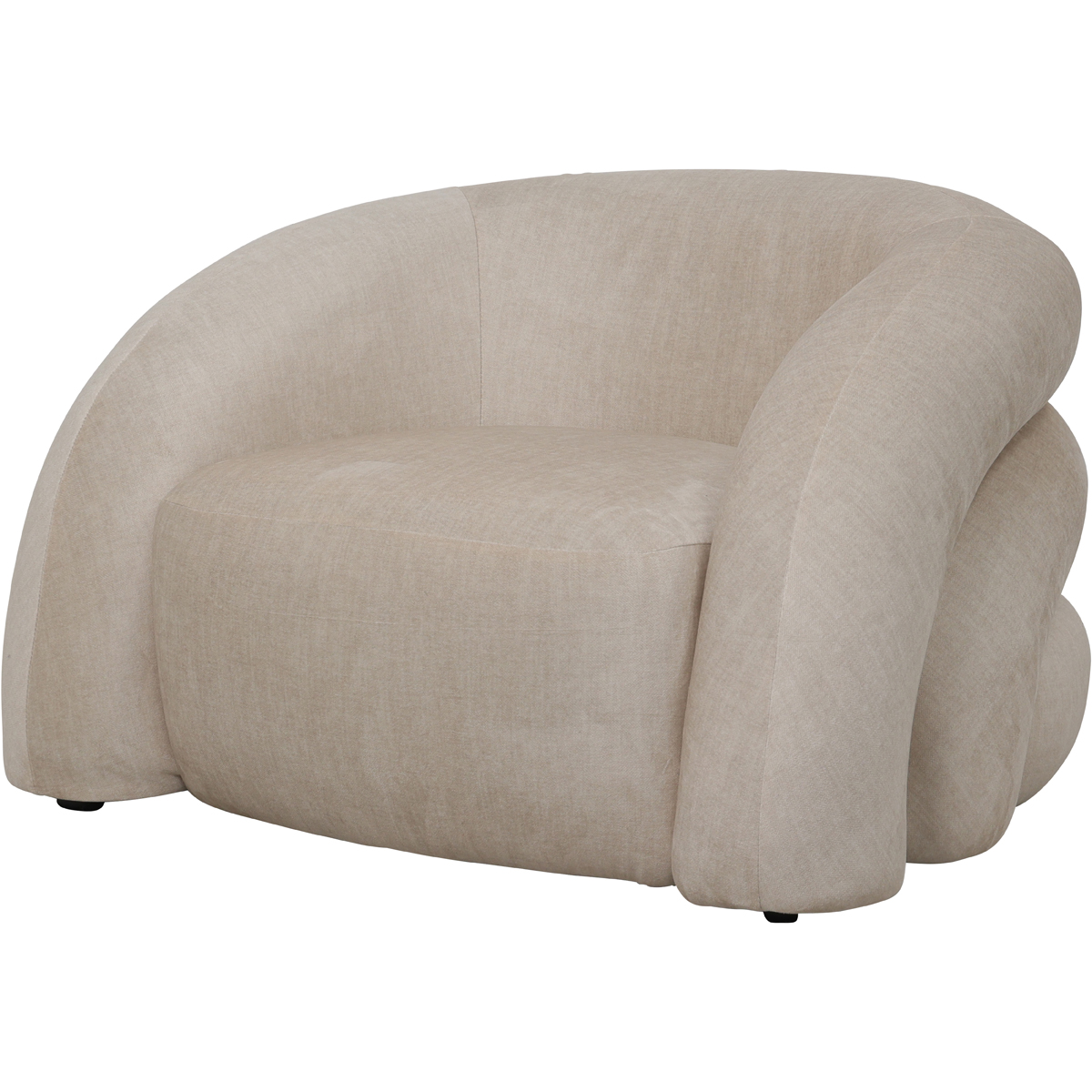 Casa Upholstered Curved Snug Chair Cream by Libra Designs | Style Our Home