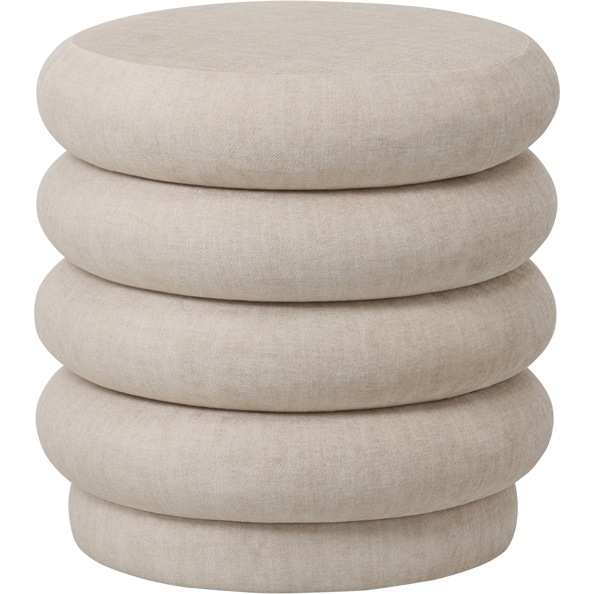 Casa Upholstered Stool with Fabric Base Cream by Libra Designs | Style Our Home