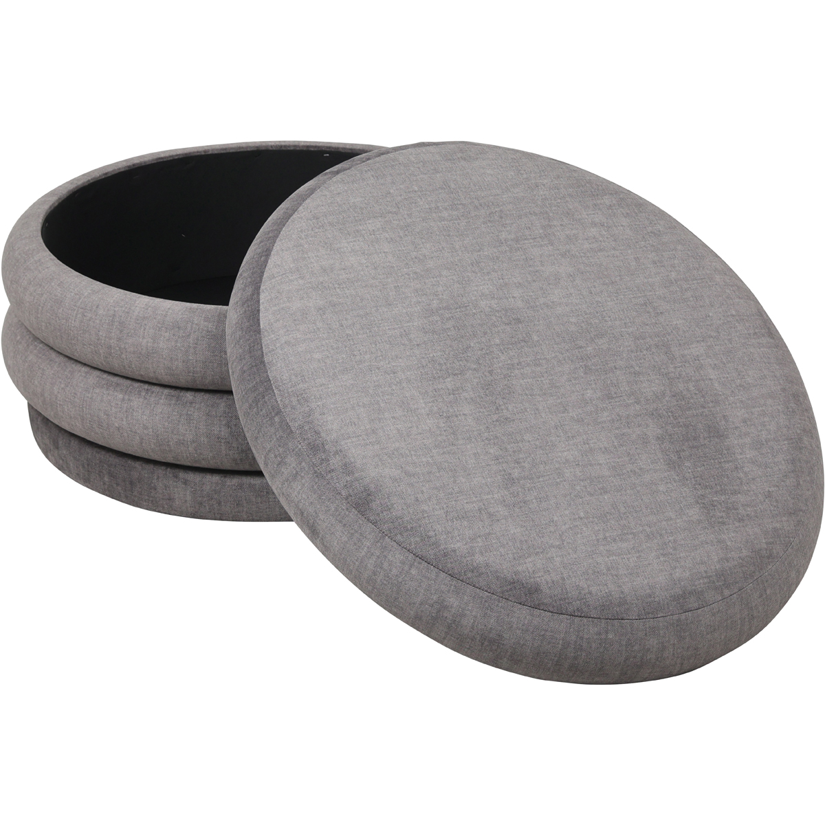 Casa Upholstered Storage Ottoman Grey by Libra Designs | Style Our Home