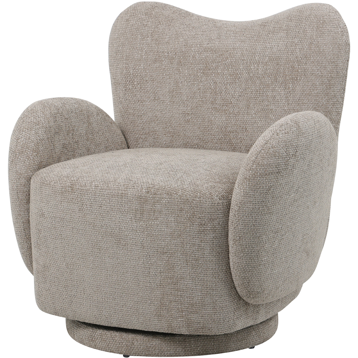 Bingham Upholstered Swivel Chair Mink by Libra Designs | Style Our Home