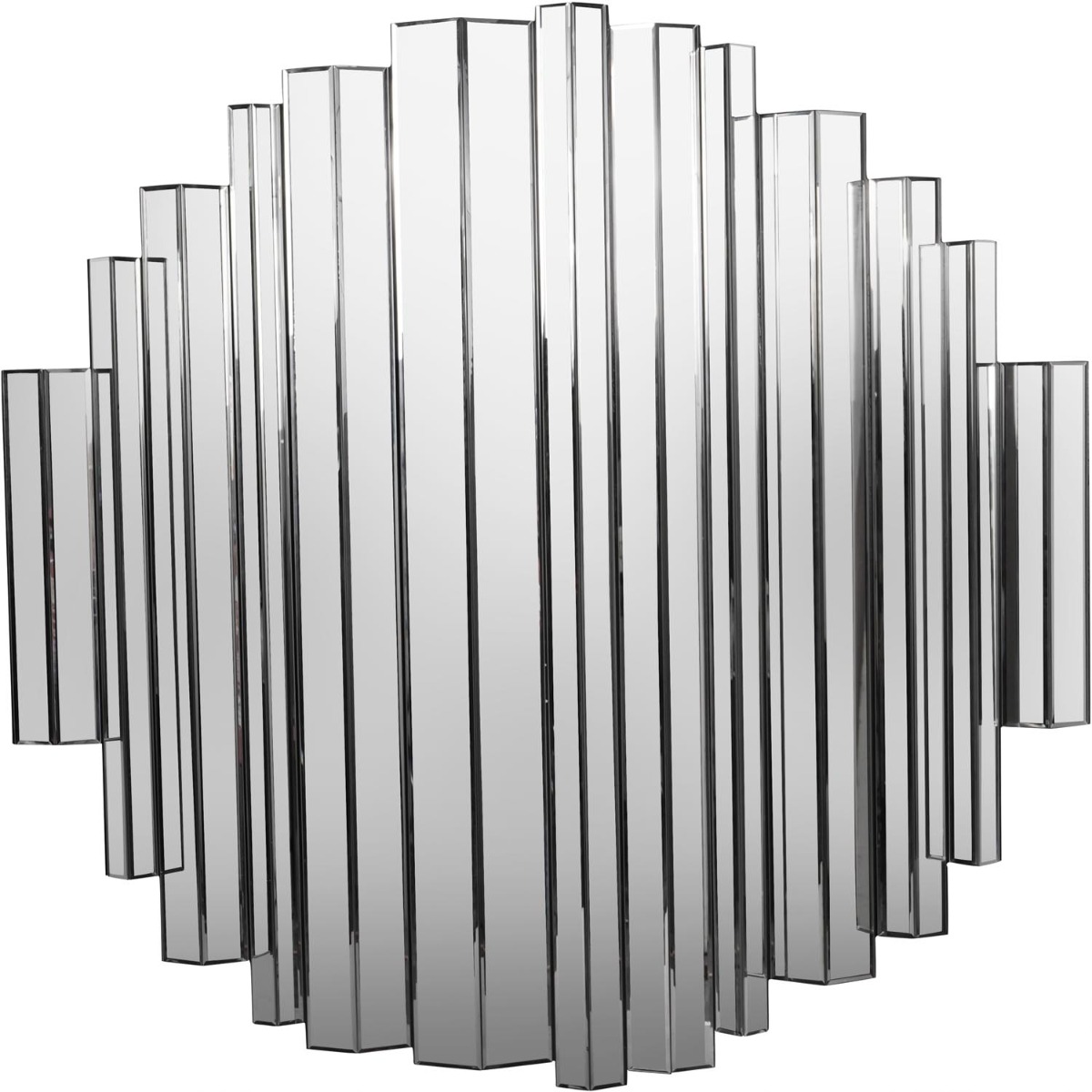 Crystalline Effect Embossed Edges Round Mirror   120cm

