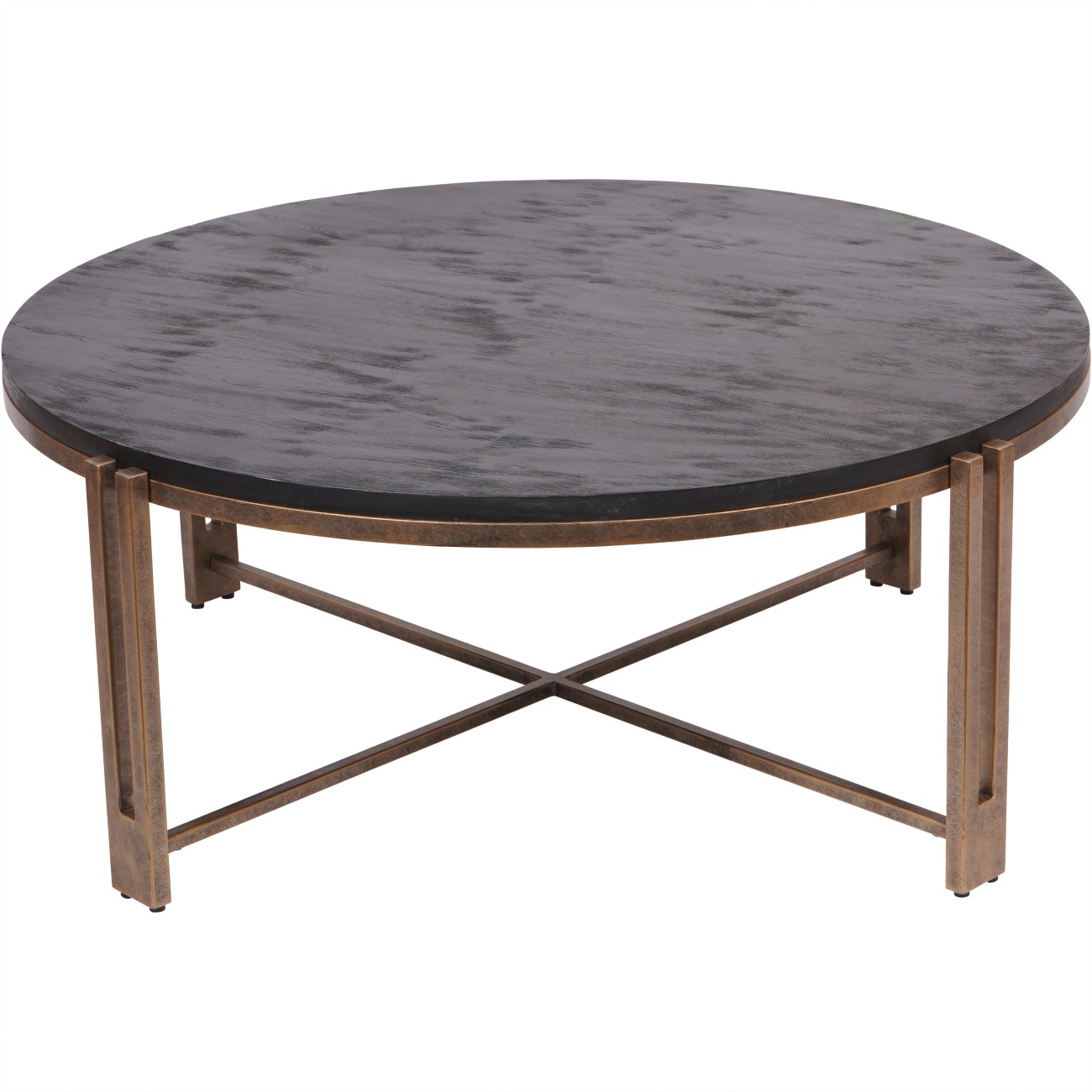Dalas Black Sandblasted Wood and Champagne Frame Coffee Table by Ora Designs | Style Our Home