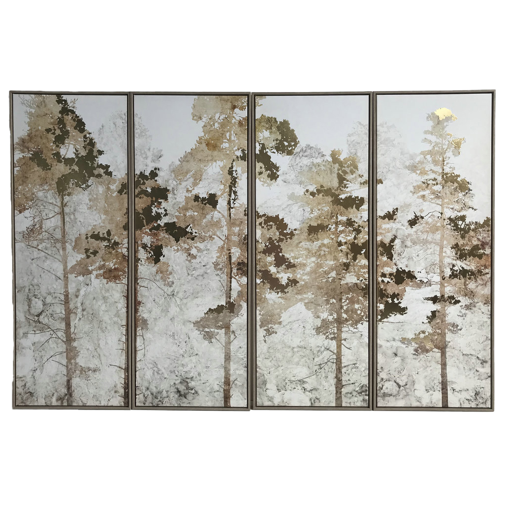 Foil Trees Framed Wall Art Set of Four by Ora Designs | Style Our Home