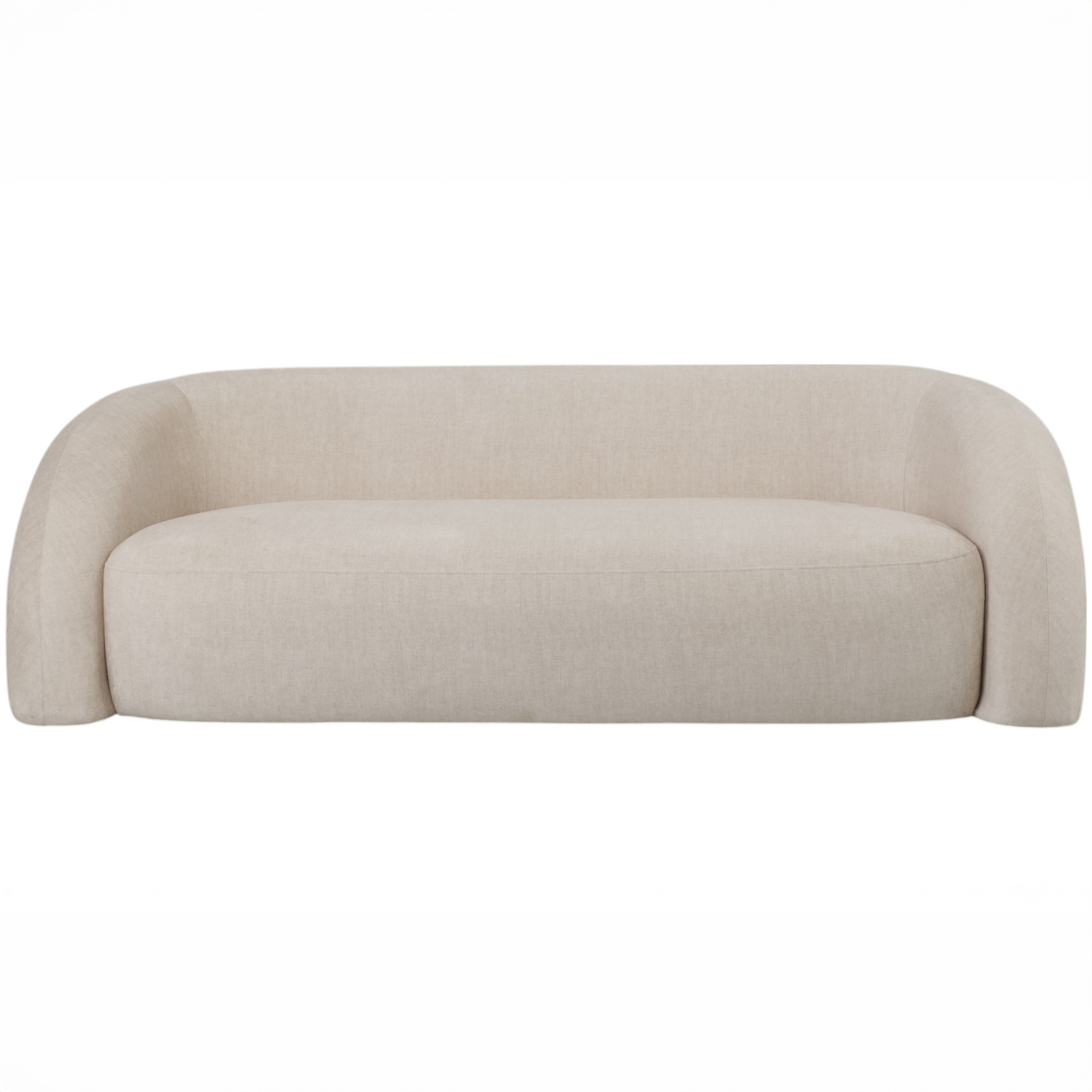 Casa Upholstered Curved Two Seater Sofa Cream by Ora Designs | Style Our Home