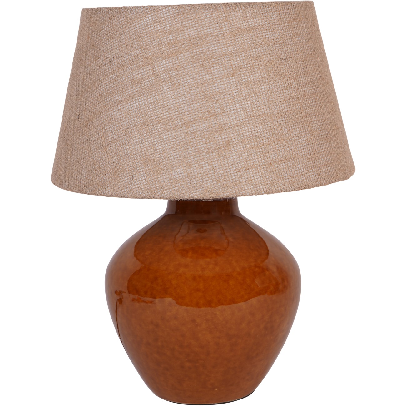 Aubrey Terracotta Ceramic Lamp With Hessian Shade Small E27 60W by Ora Designs | Style Our Home