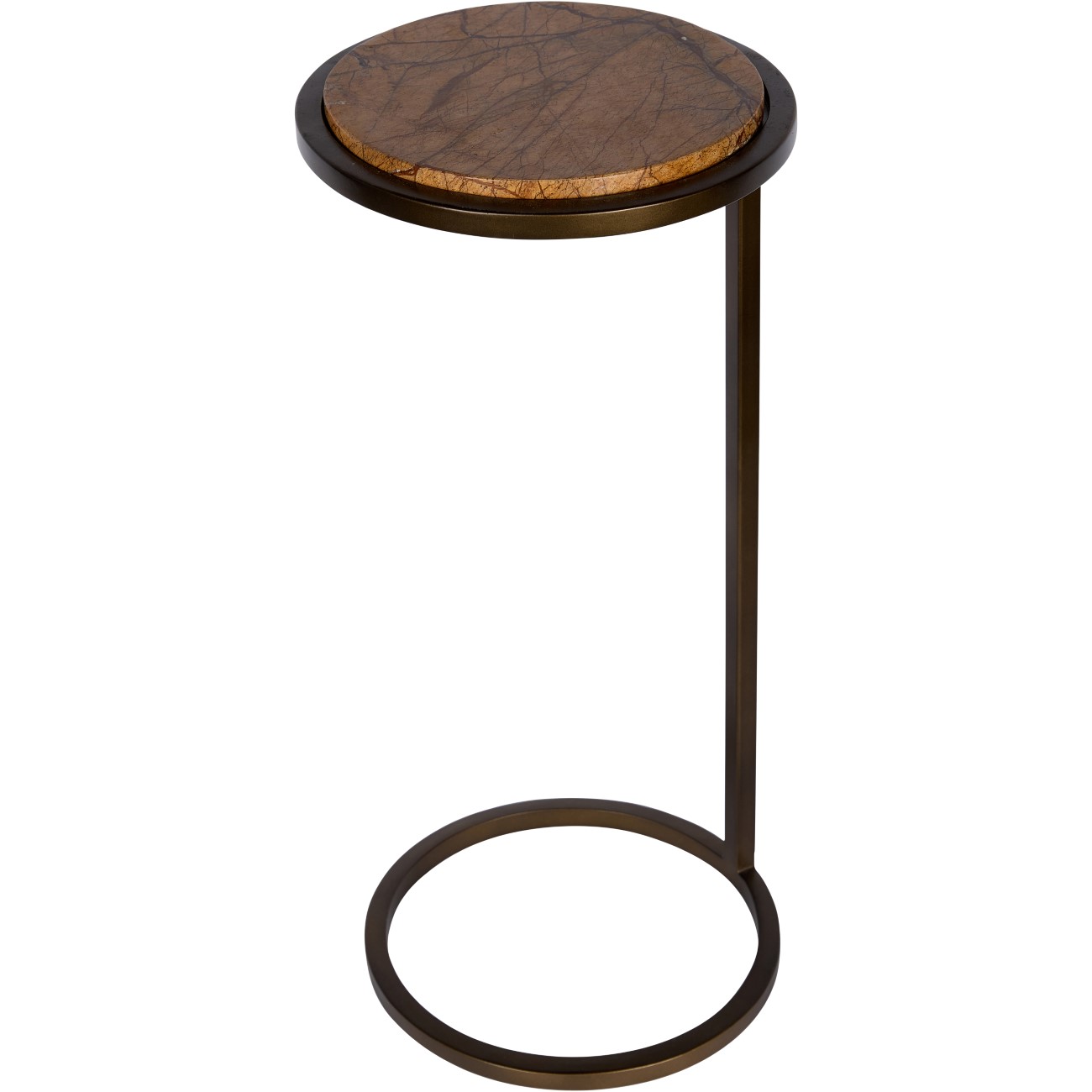 Iota Accent Table Forest Brown Marble Smoked Gold Frame by Ora Designs | Style Our Home