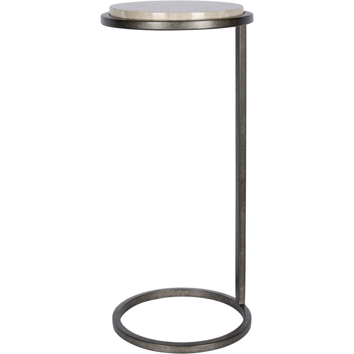 Iota Accent Table Grey Emperador Marble Aged Silver Frame by Ora Designs | Style Our Home