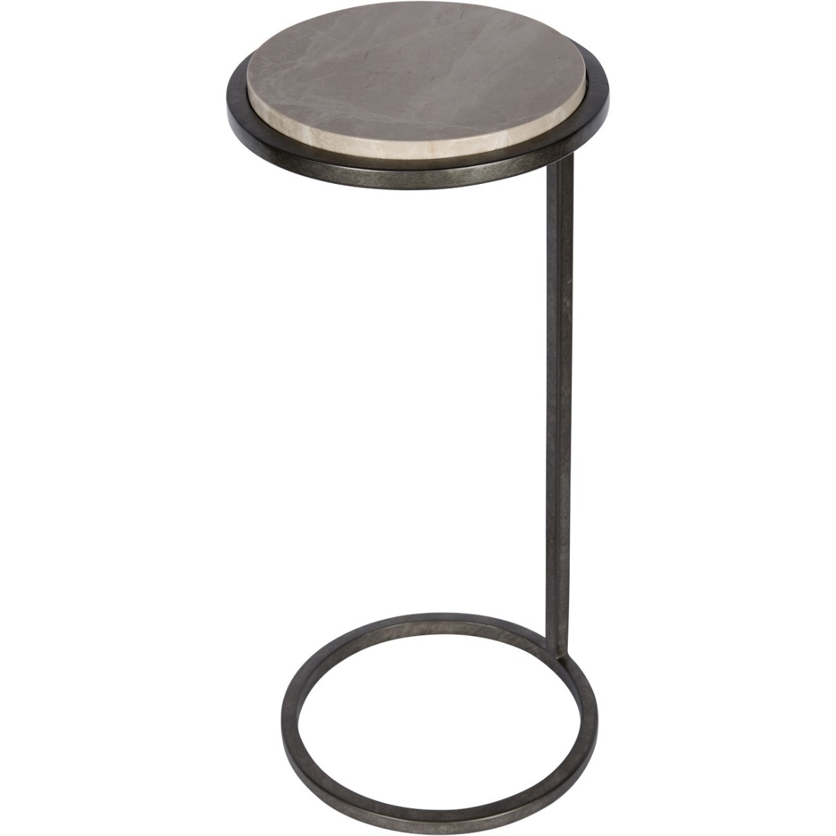 Iota Accent Table Grey Emperador Marble Aged Silver Frame by Ora Designs | Style Our Home
