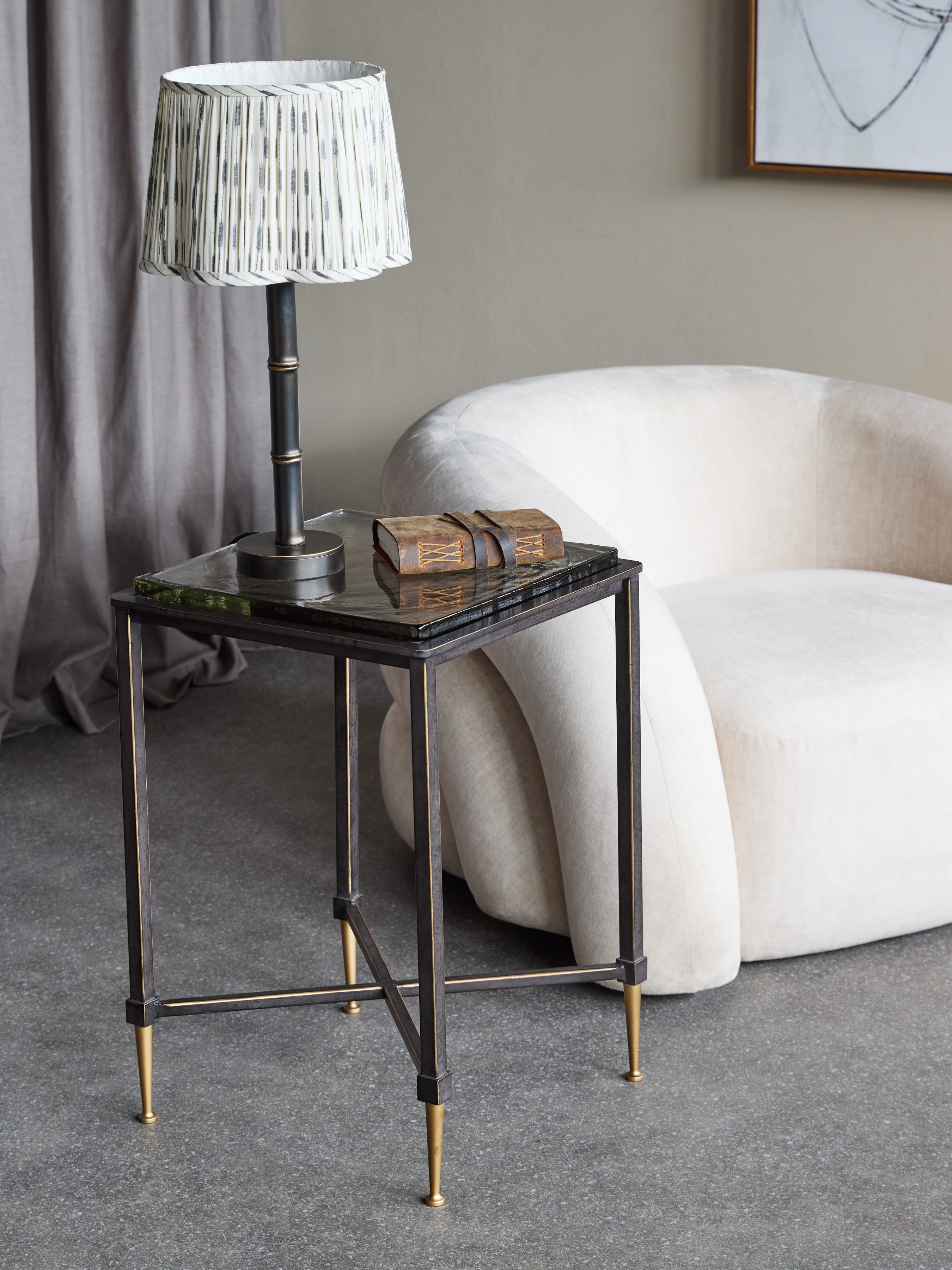Stella Square Glass Top Side Table
