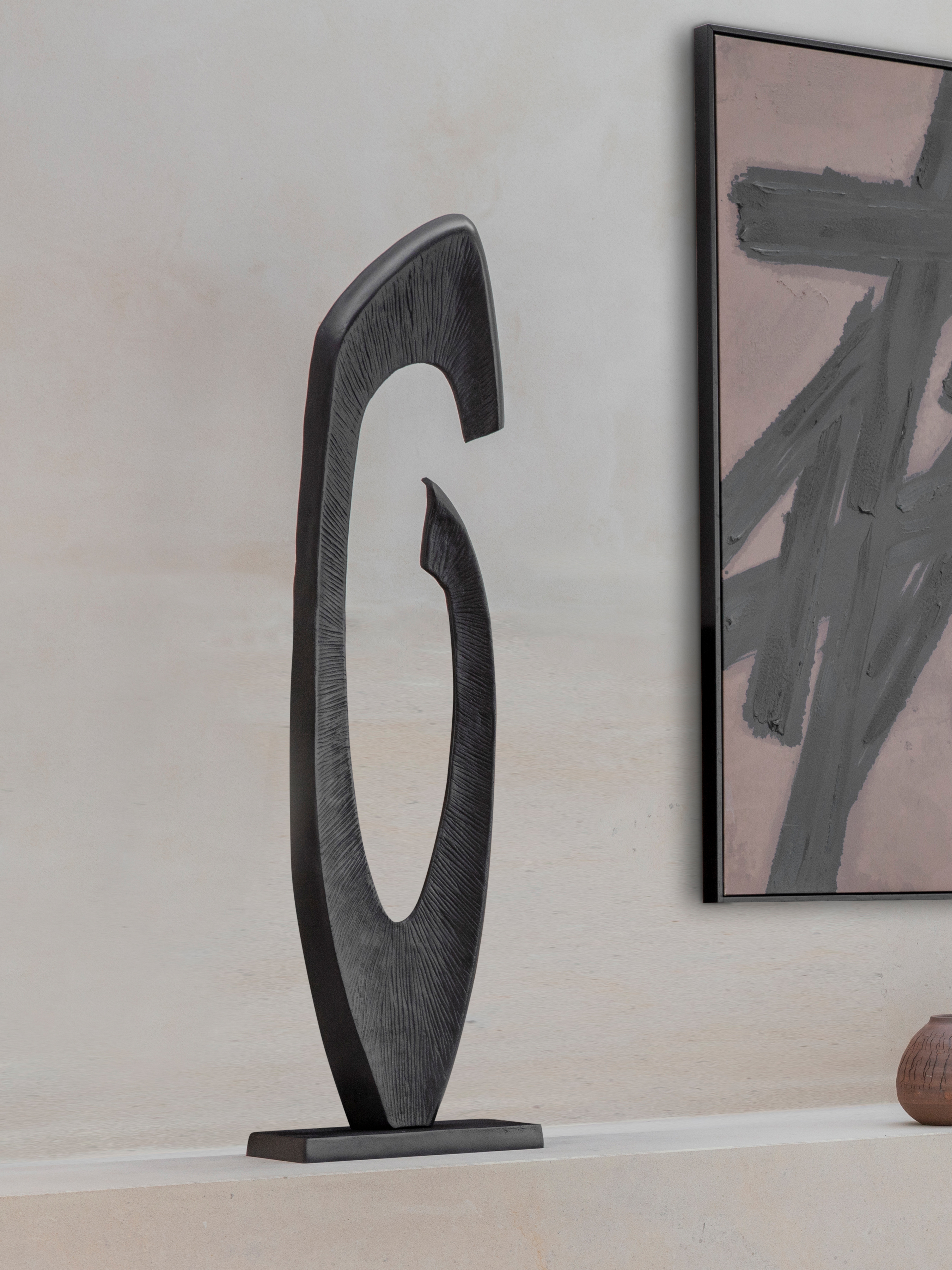 Axis Black Aluminium Sculpture 117cm