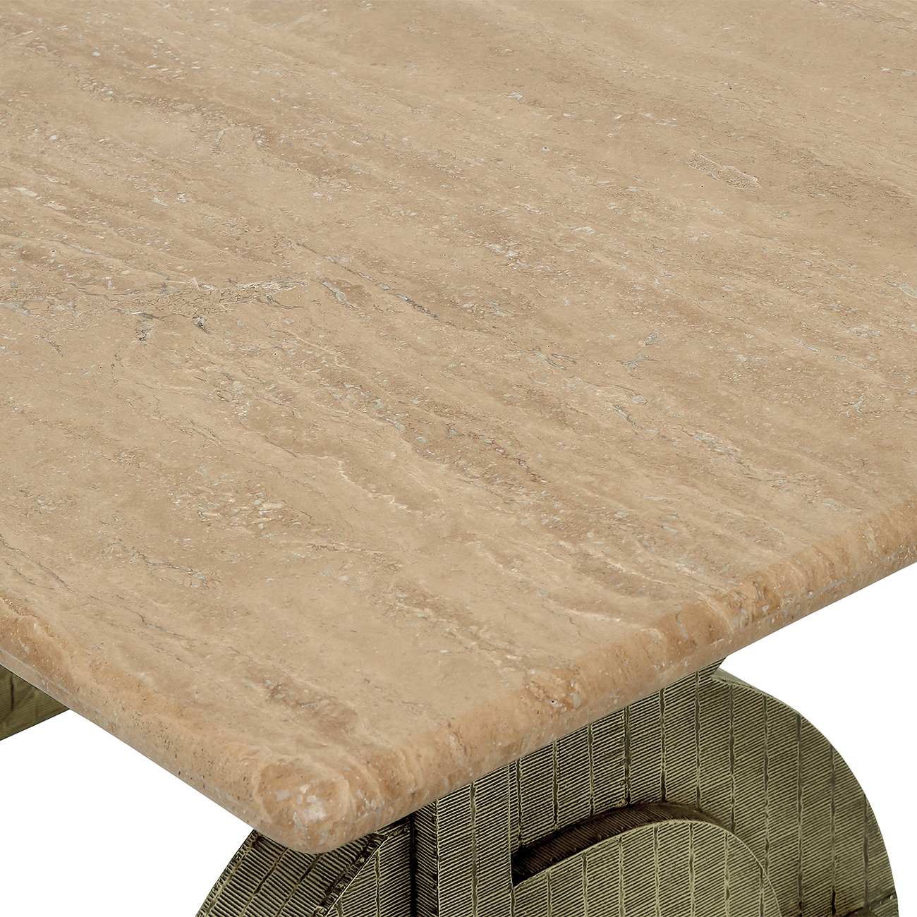 Kelsie Travertine Dining Table