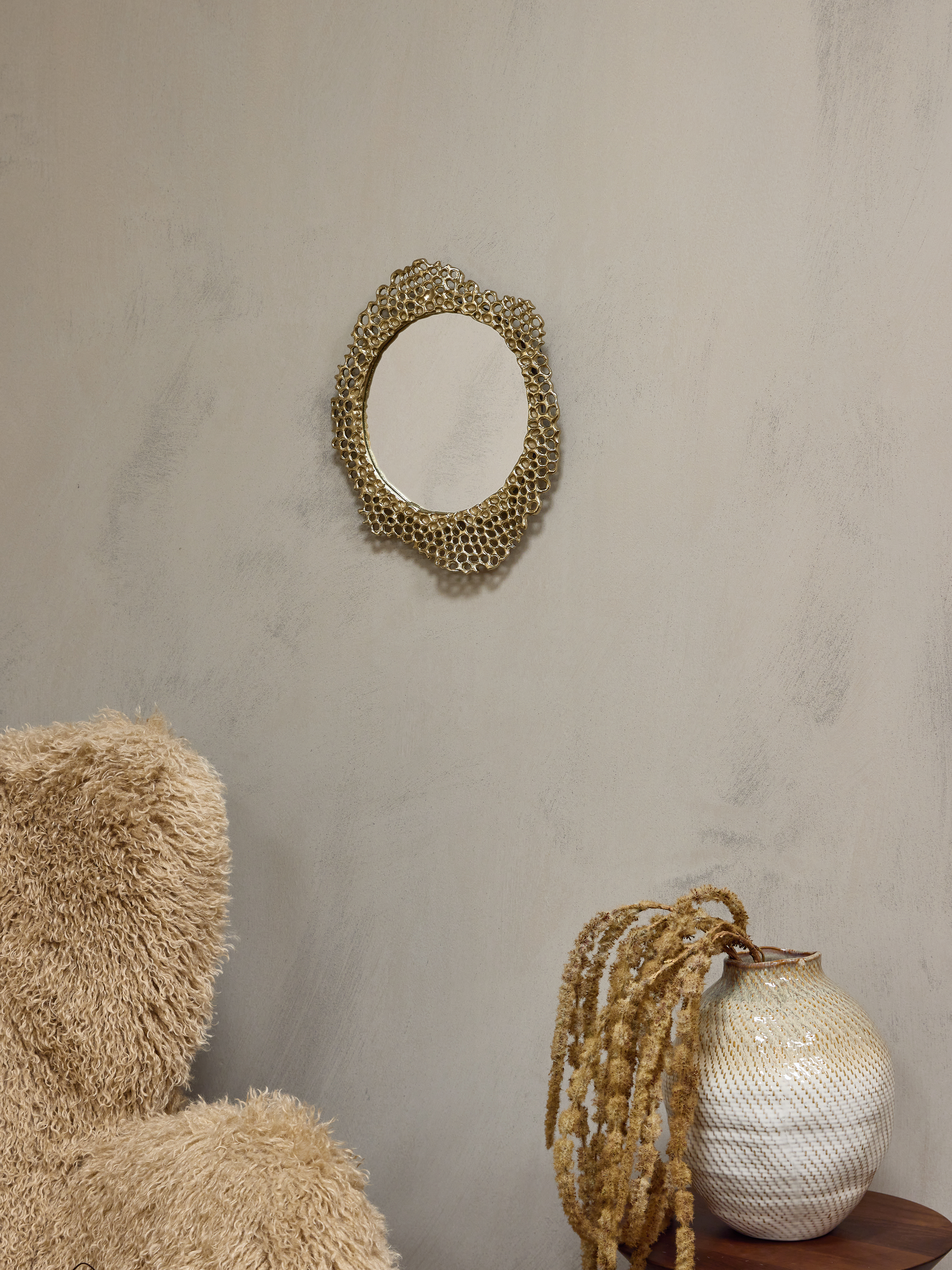 Miel Cast Aluminium Mirror Small