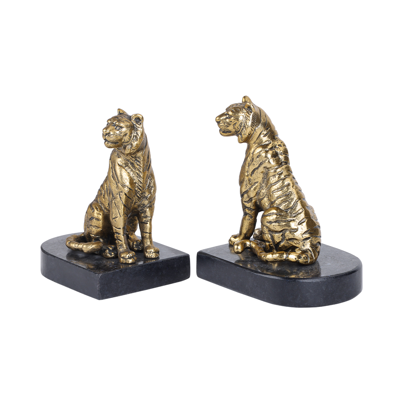 Kavari Tiger Granite Bookends Set of 2