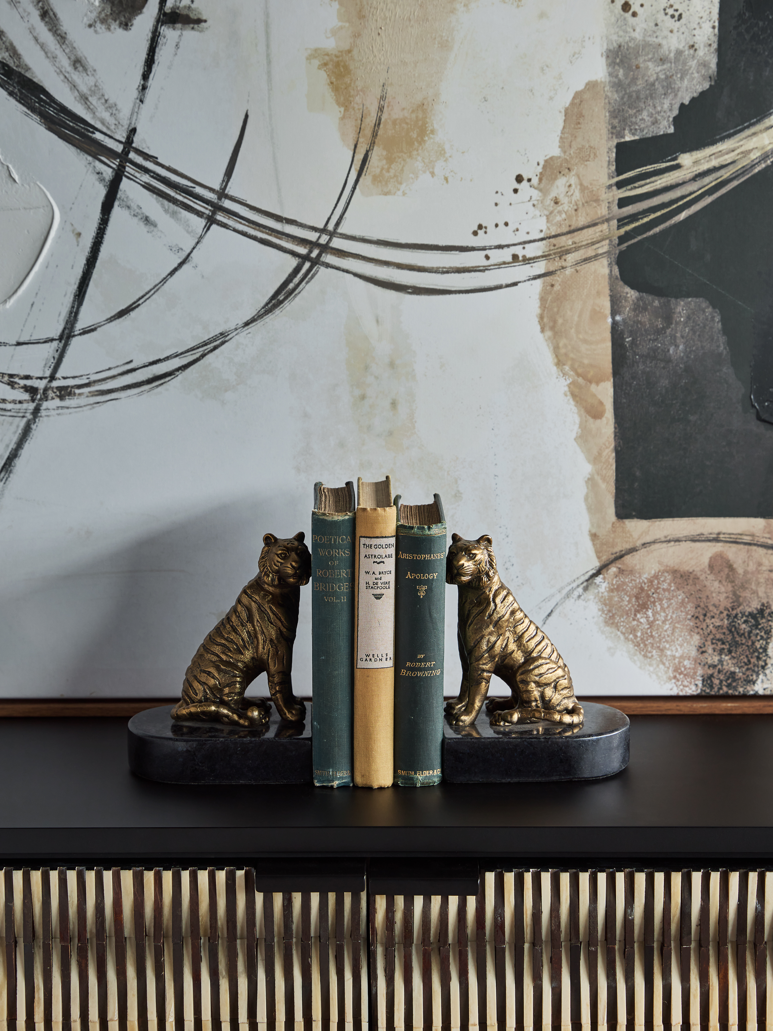 Kavari Tiger Granite Bookends Set of 2