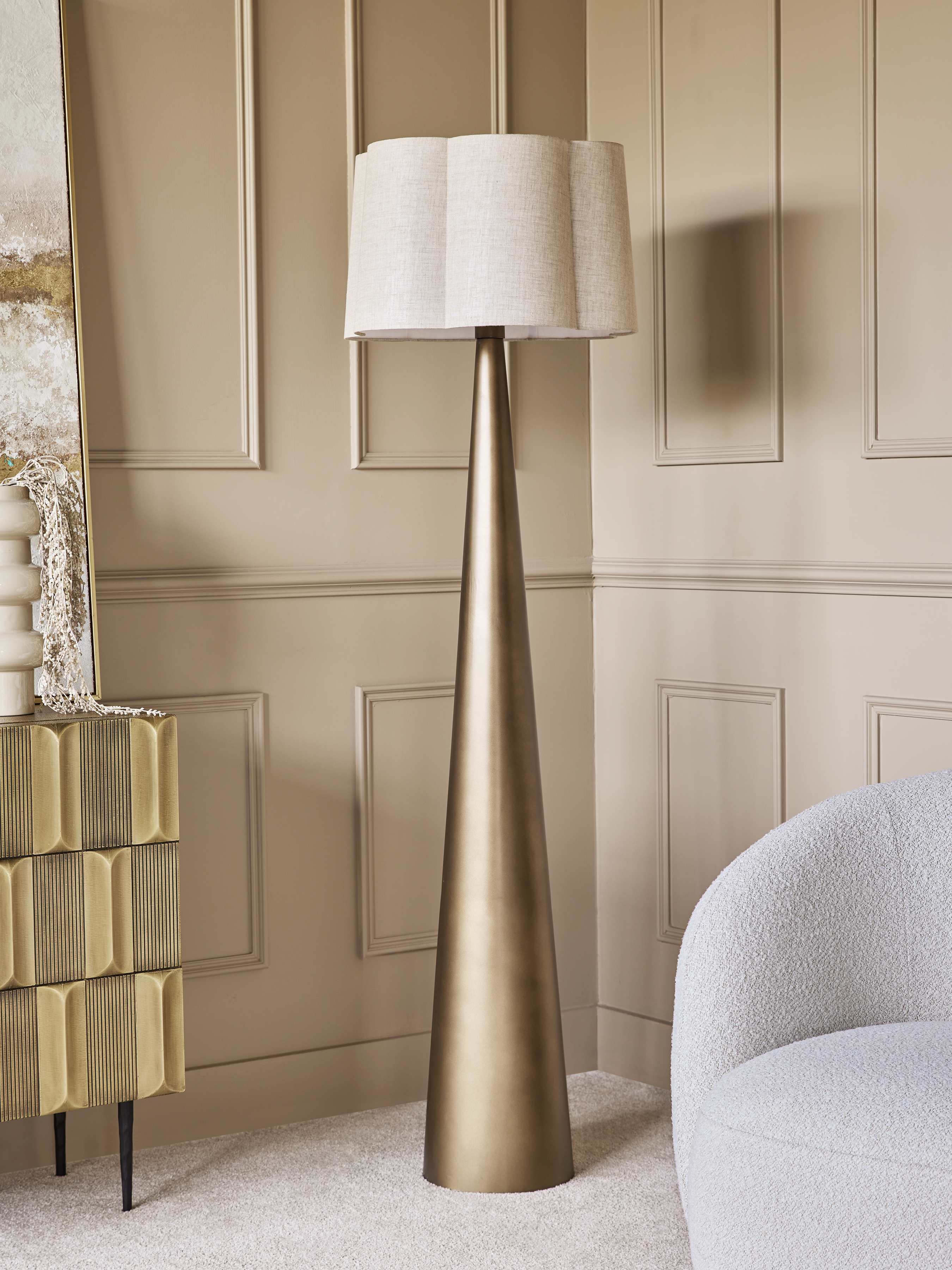 Southbourne Smoked Gold Floor Lamp 170cm