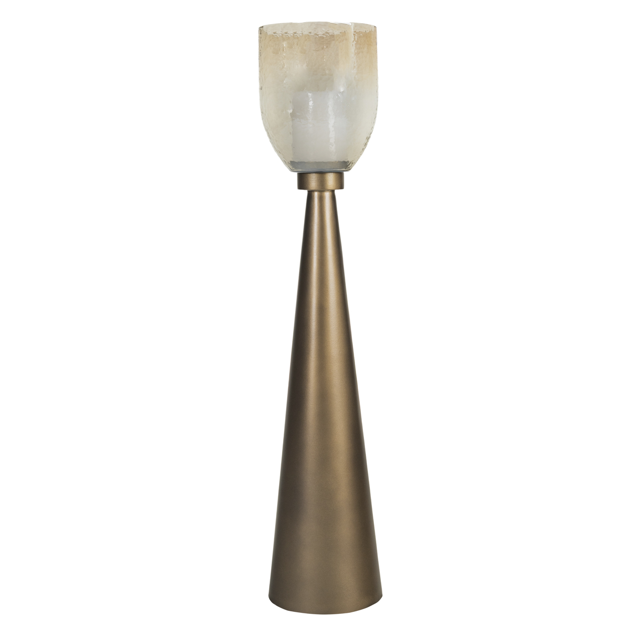 Southbourne Smoked Gold Floor Hurricane 80cm