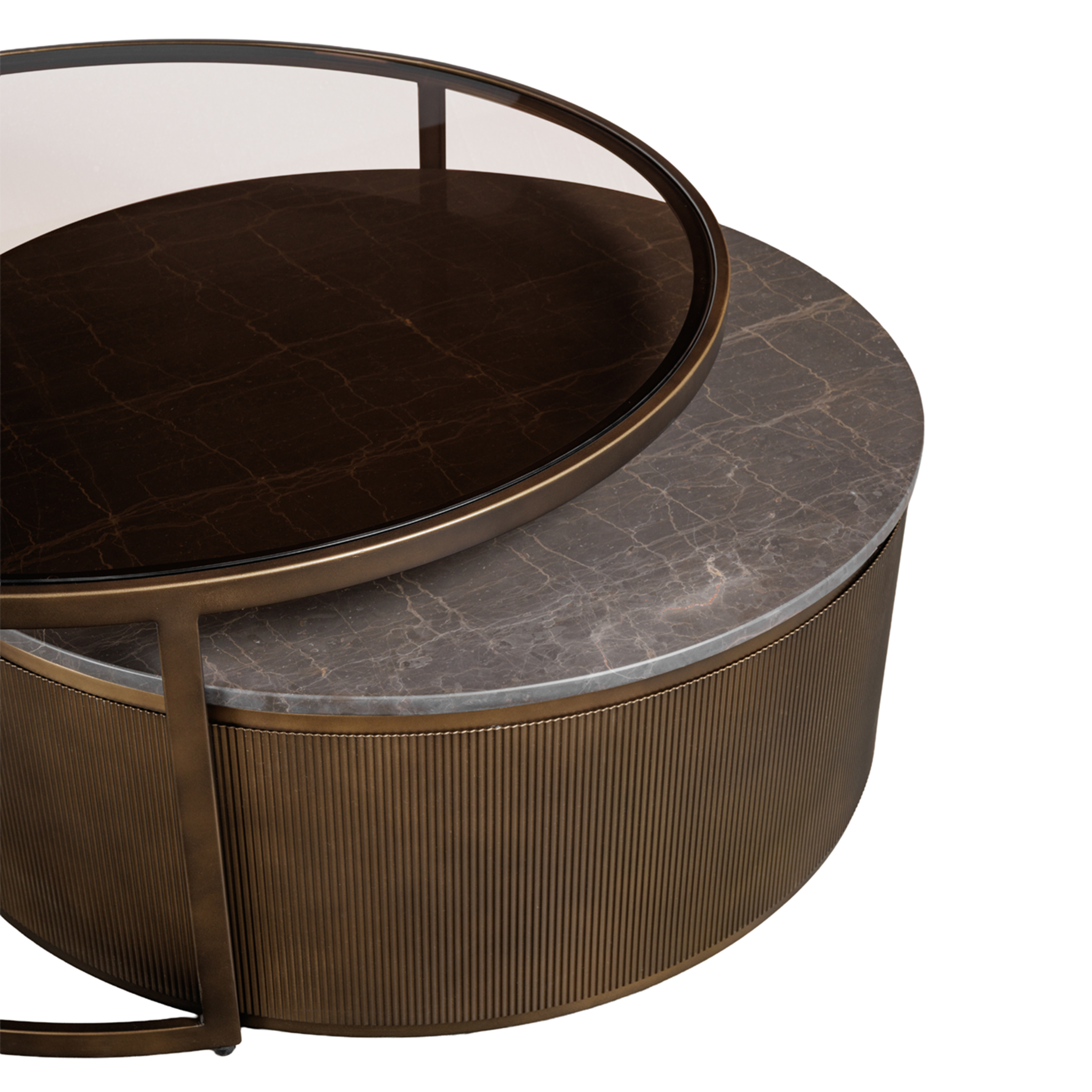 Belvedere Royal Gold Set of 2 Nesting Coffee Tables