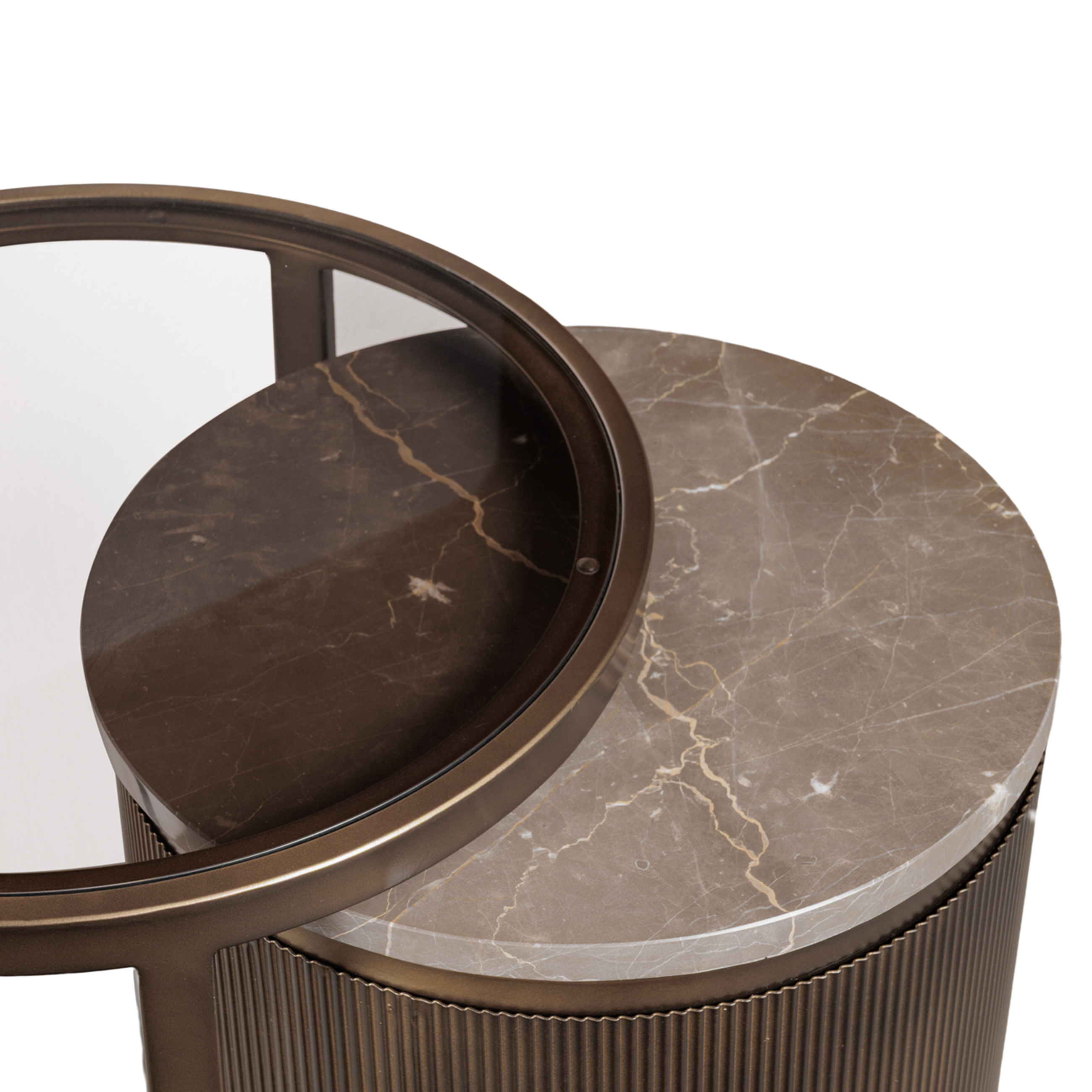 Belvedere Royal Gold Set of 2 Nesting Side Tables