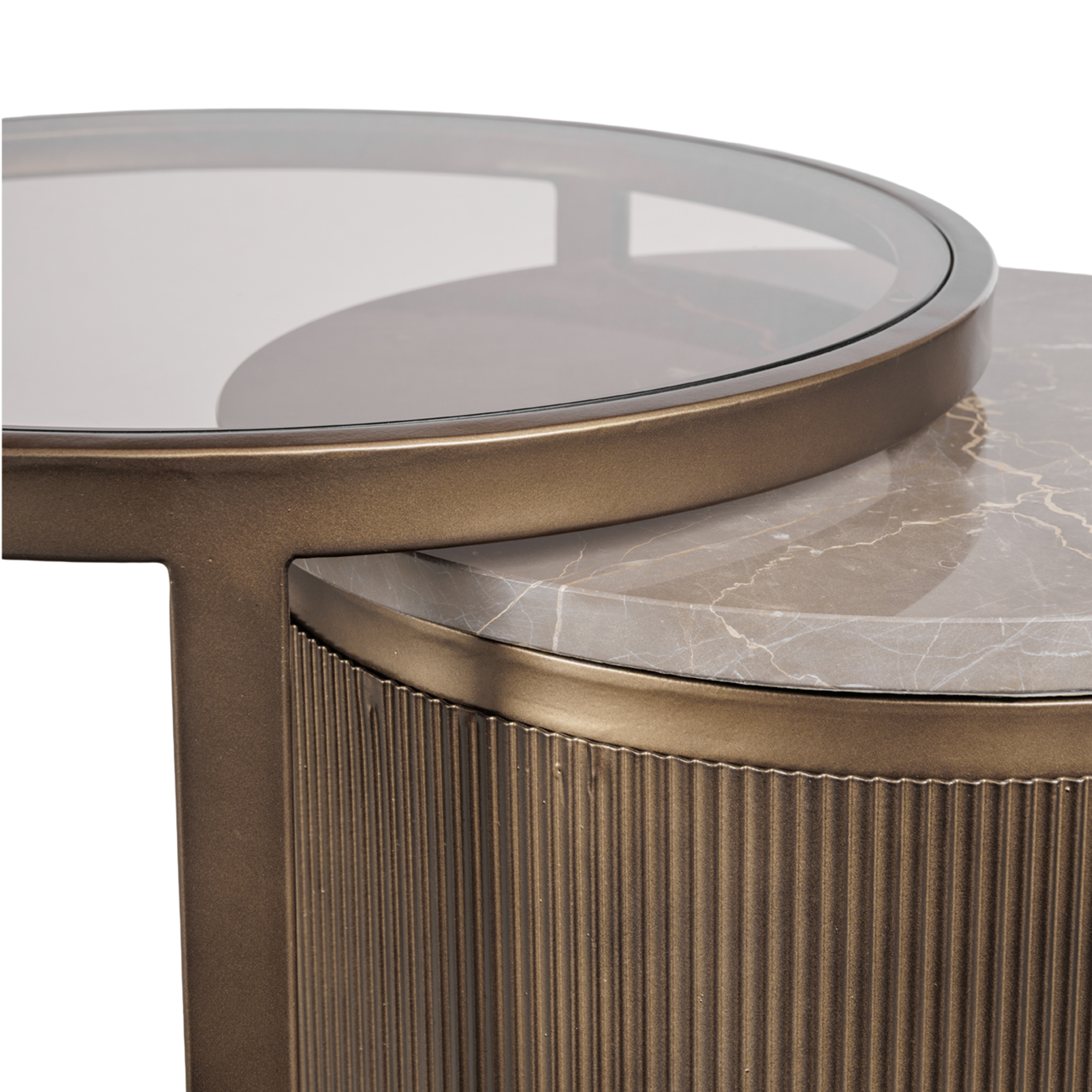 Belvedere Royal Gold Set of 2 Nesting Side Tables