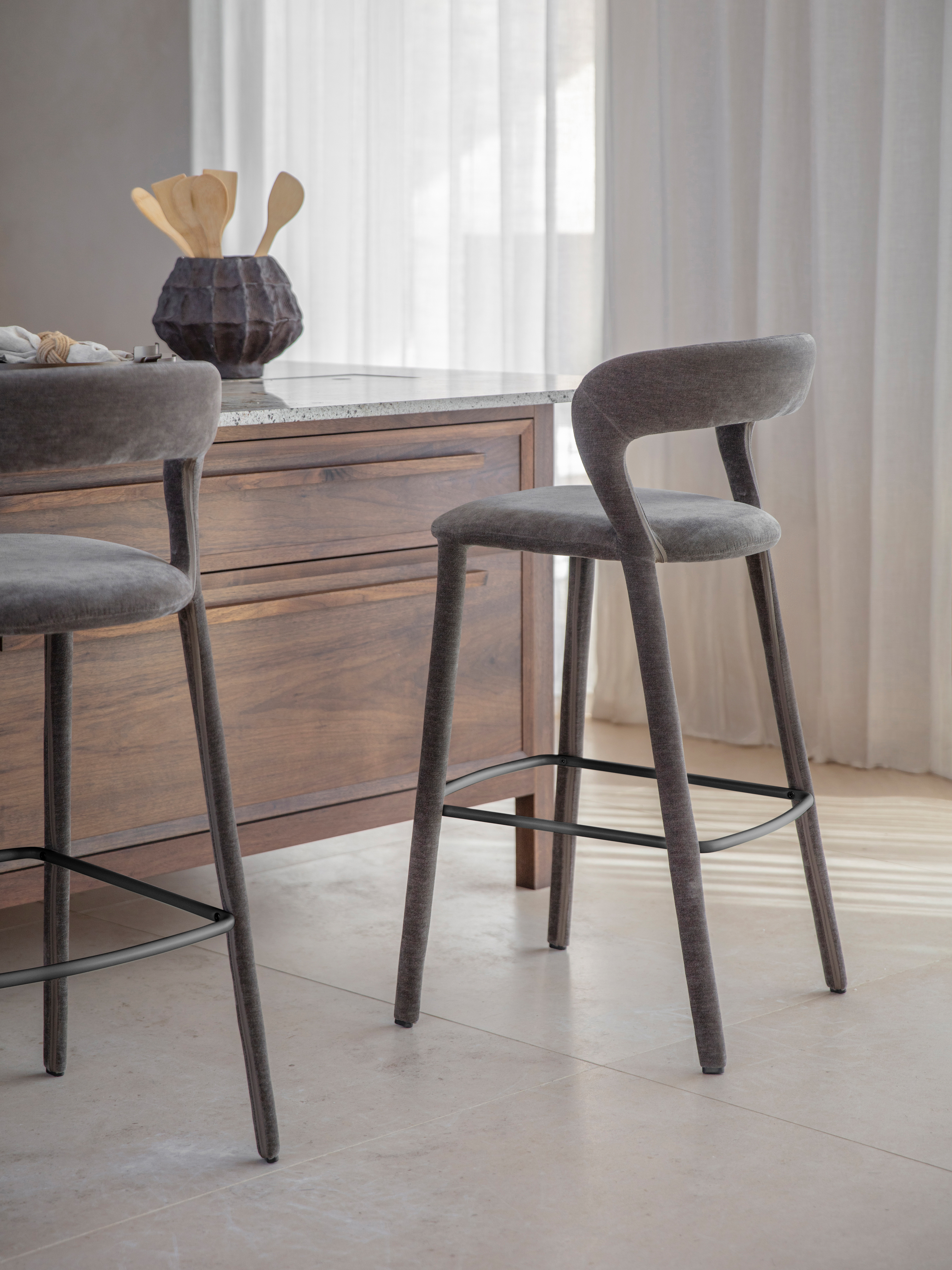 Cruise Upholstered Bar Stool Grey