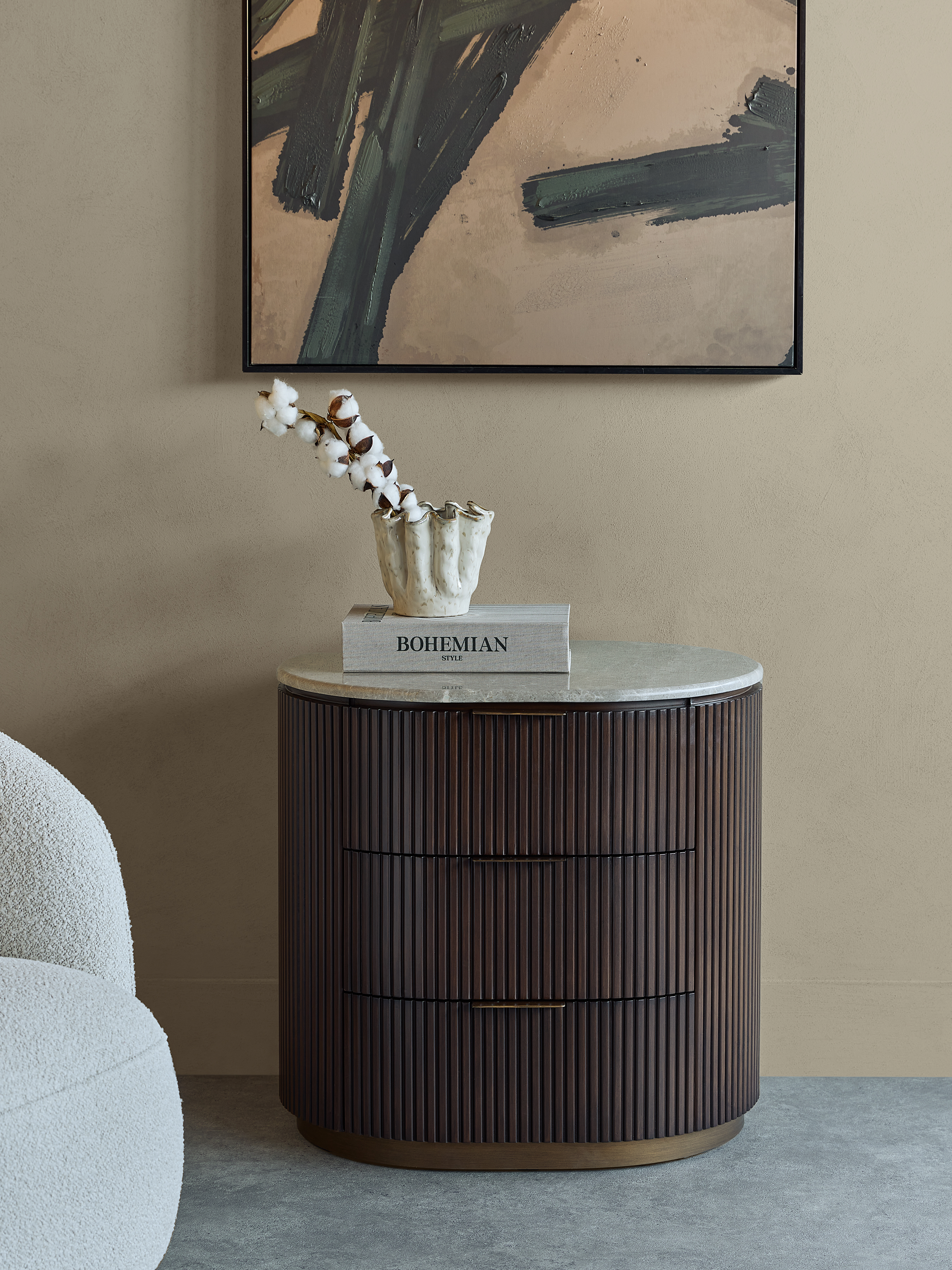 Whitwell Bedside Three Drawer Chest Small