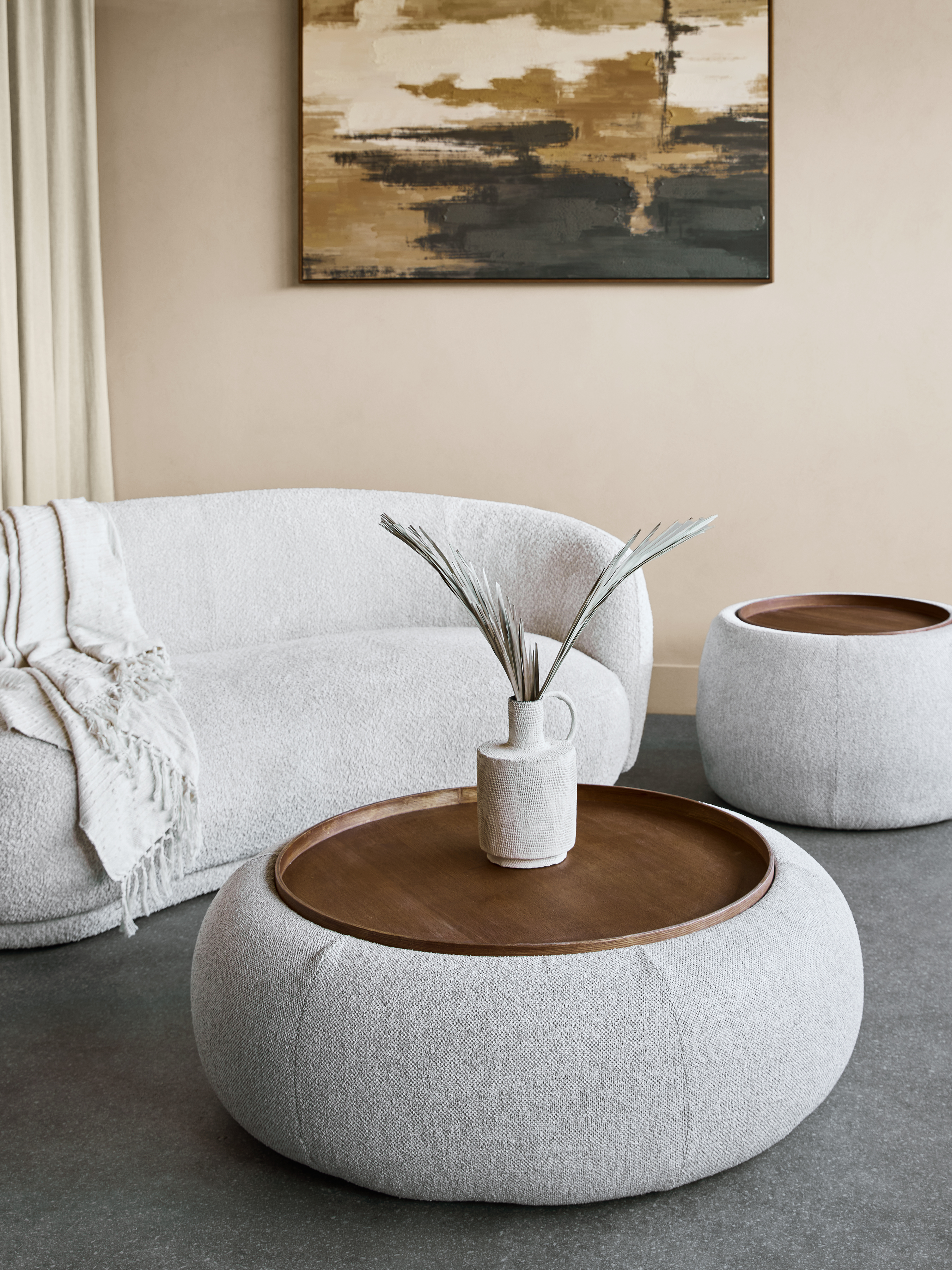 Gensen Ottoman in Oatmeal Large 100cm