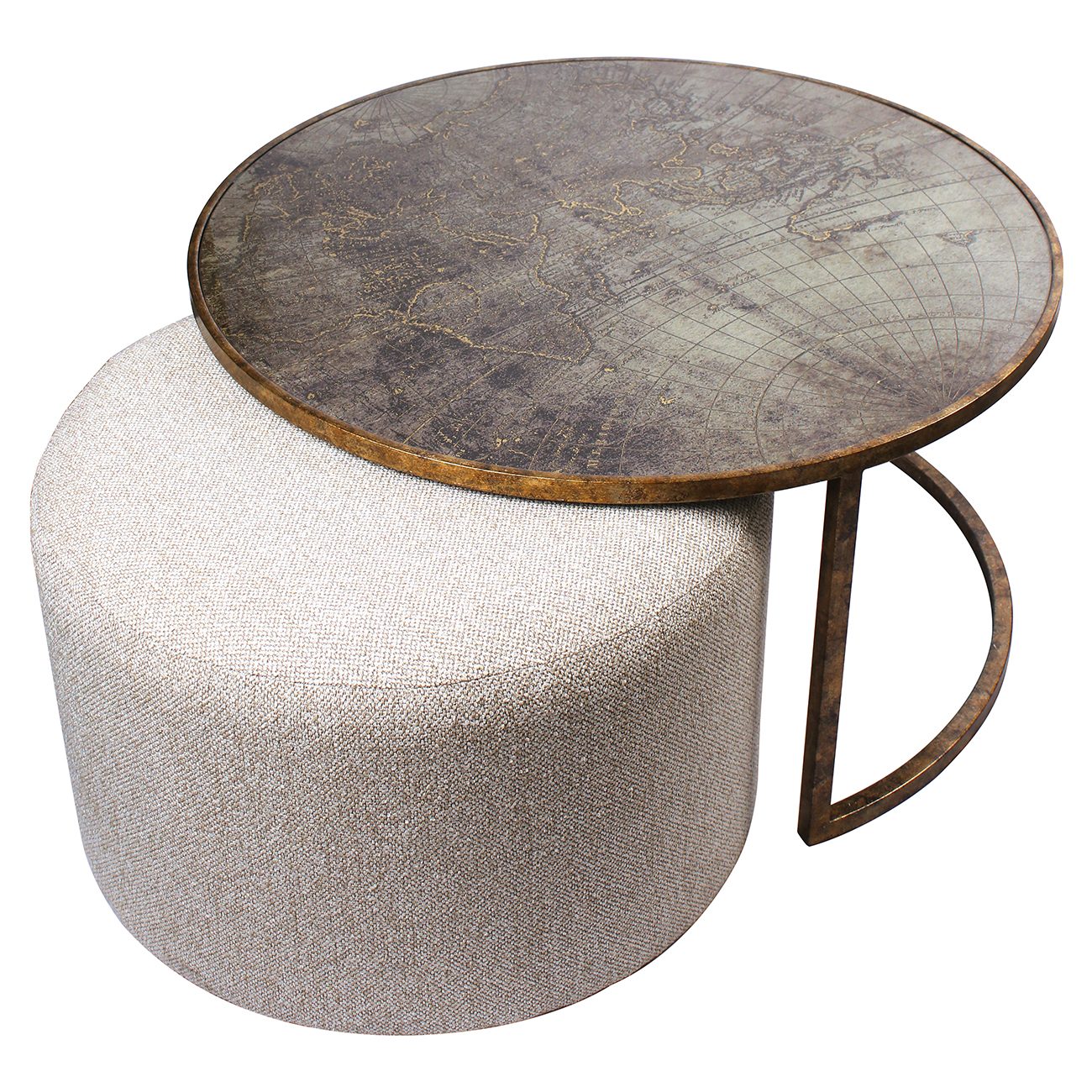 Atlas Coffee Table & Knotted Pouffe