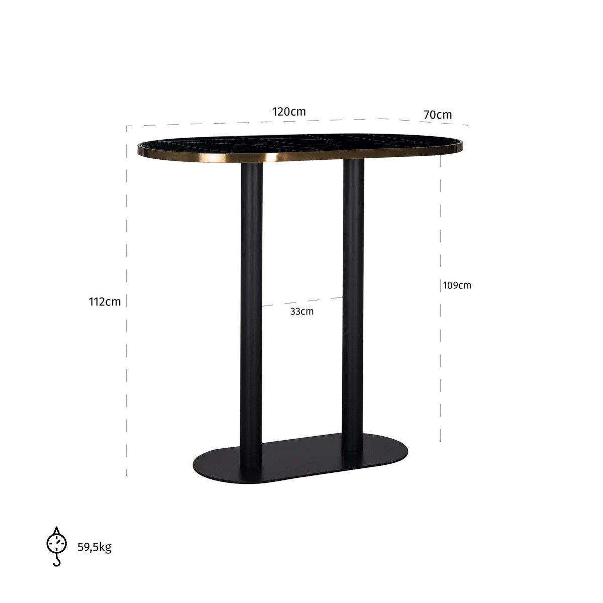 Zenza Black Oval Bar Table by Richmond Interiors | Style Our Home 