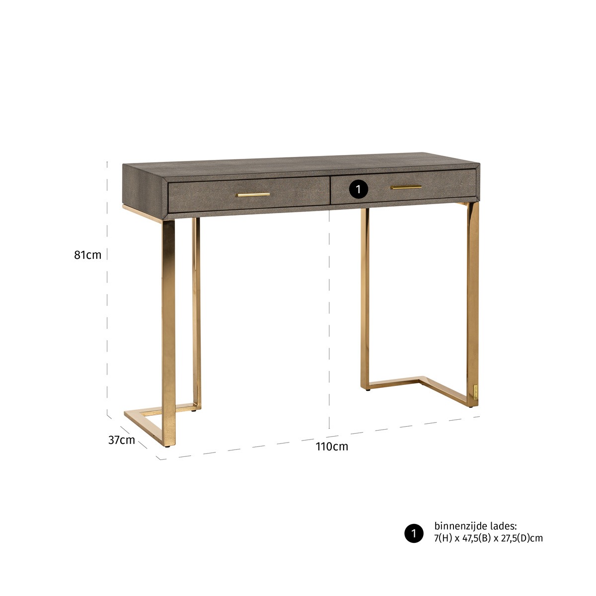 Marie-Lou Gold 2 Drawer Console Table  by Richmond Interiors | Style Our Home