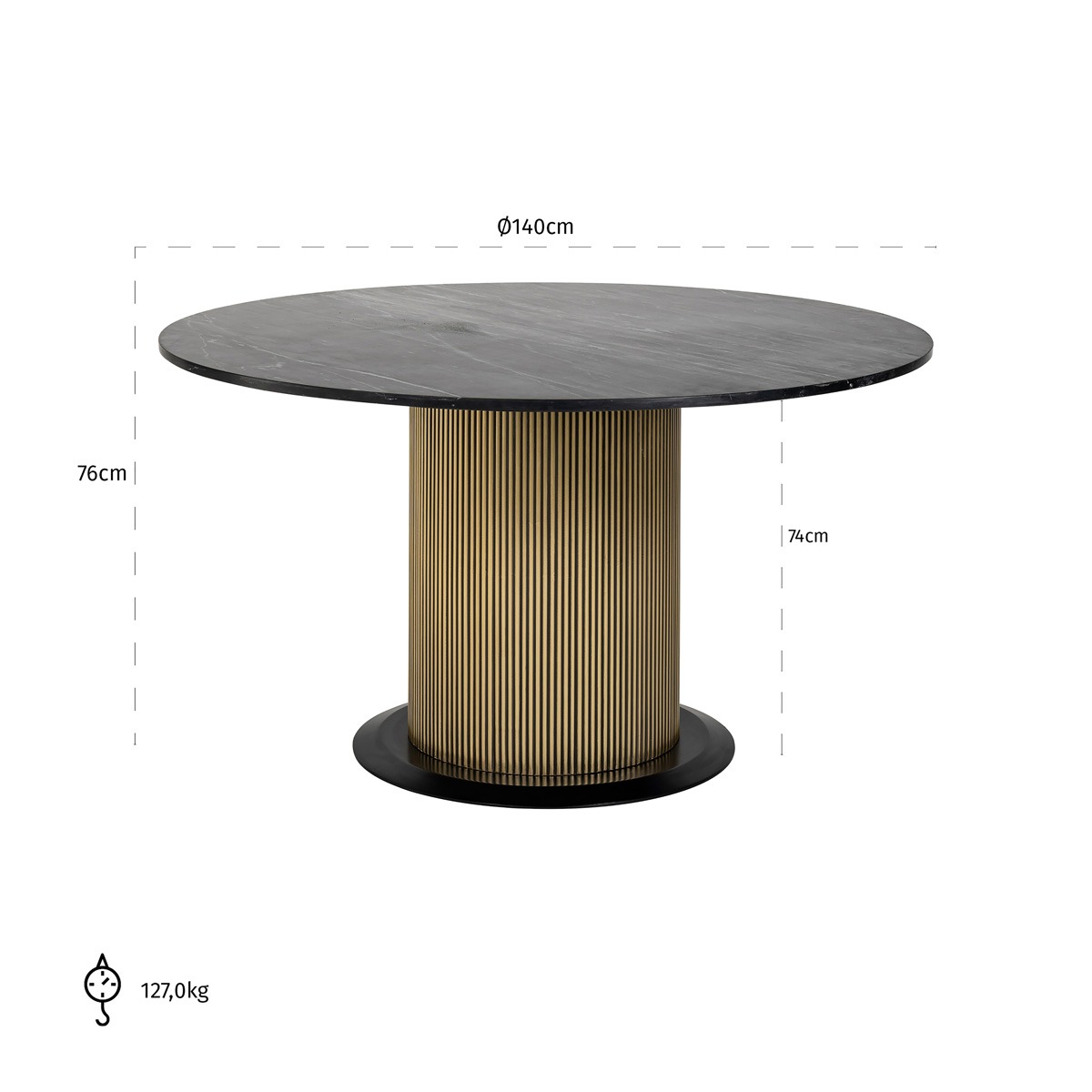 Ironville Black & Gold Dining Table 140cm by Richmond Interiors | Style Our Home