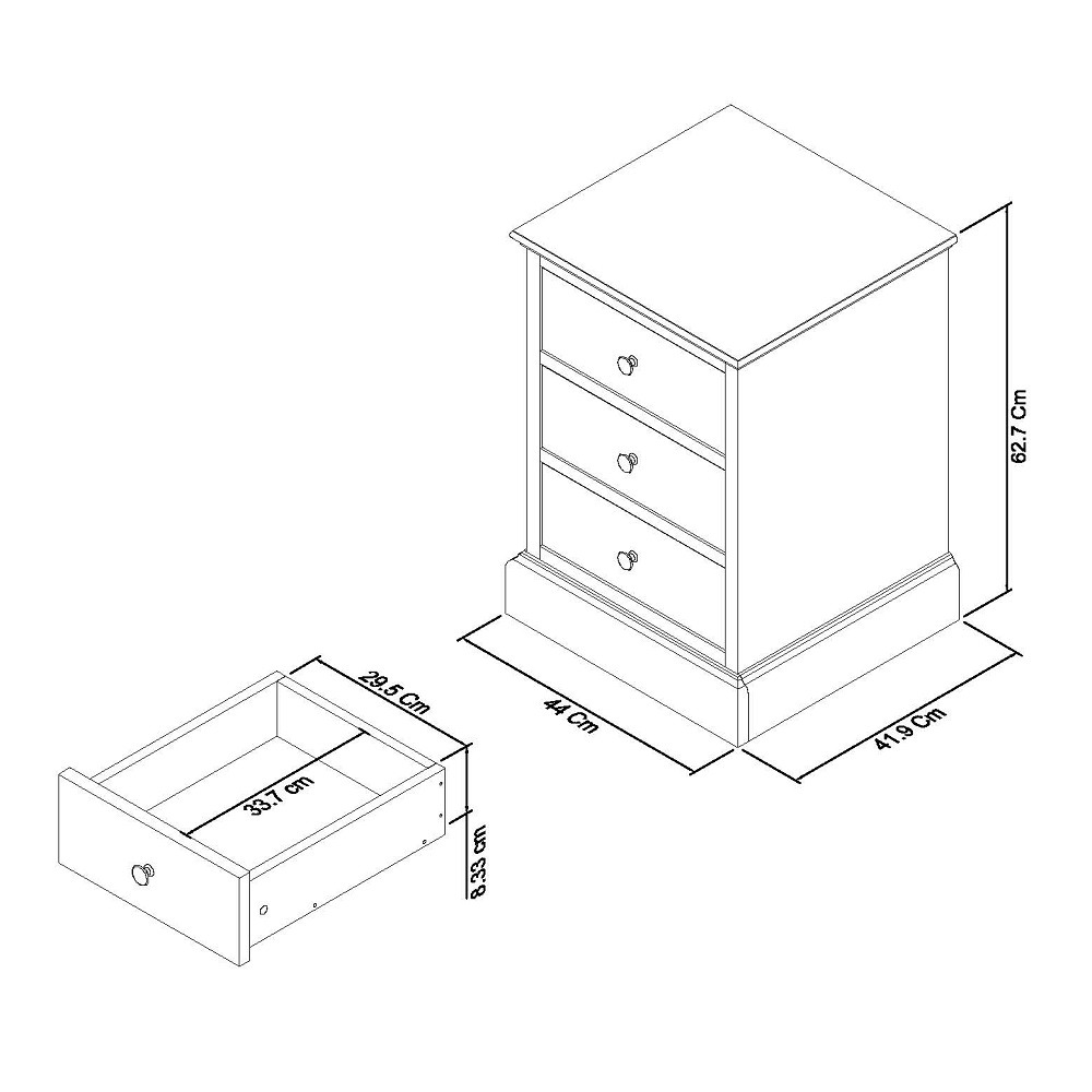 Bentley Designs Ashby Soft Grey 3 Drawer Nightstand - Style Our Home