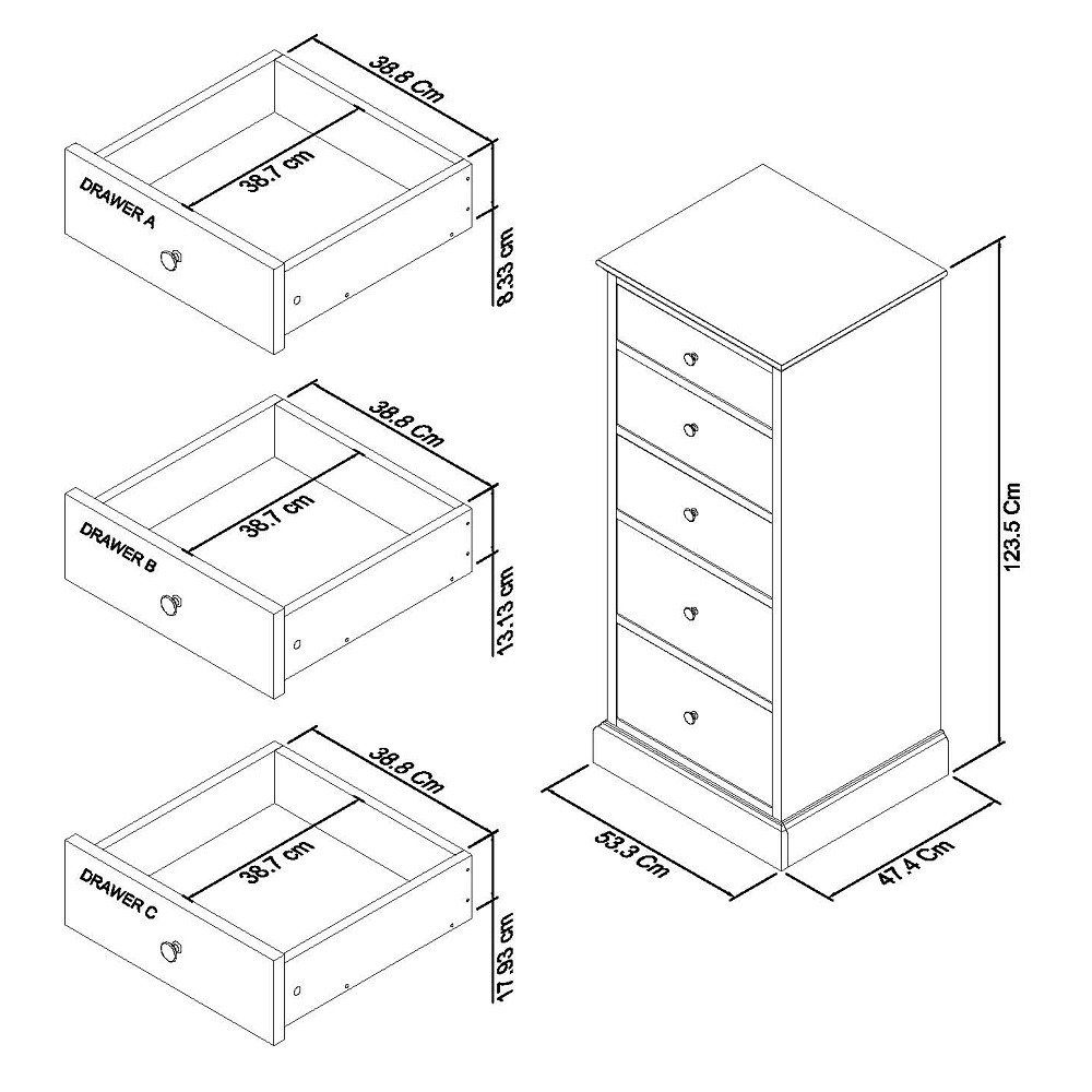 Bentley Designs Ashby Soft Grey 5 Drawer Tall Chest - Style Our Home