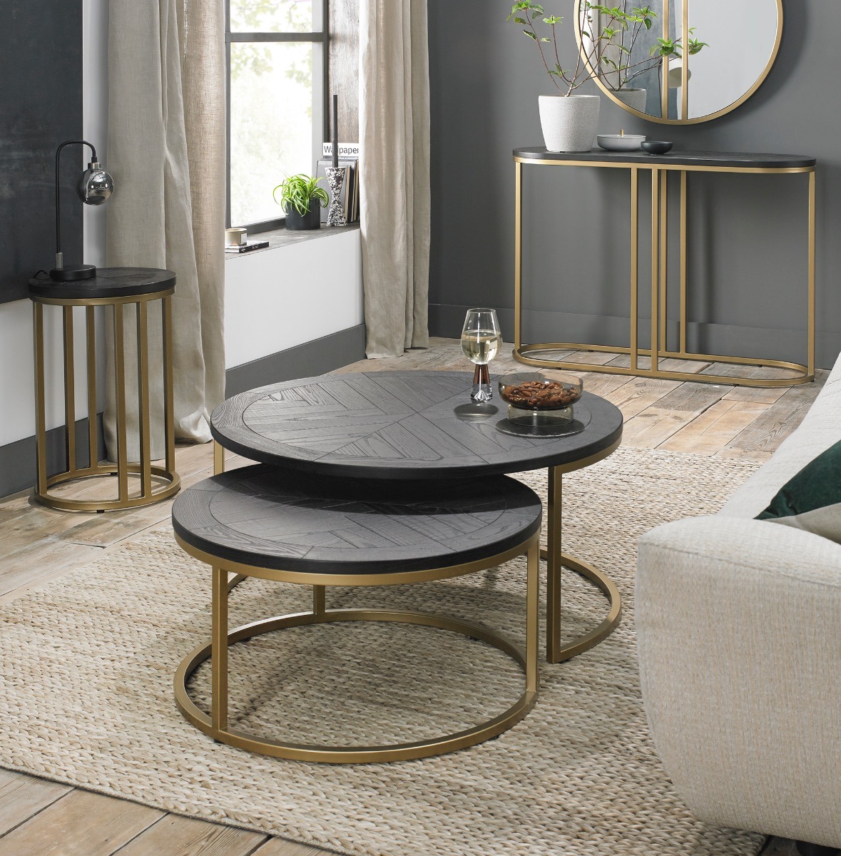 Chevron Peppercorn Ash Side Table by Bentley Designs | Style Our Home