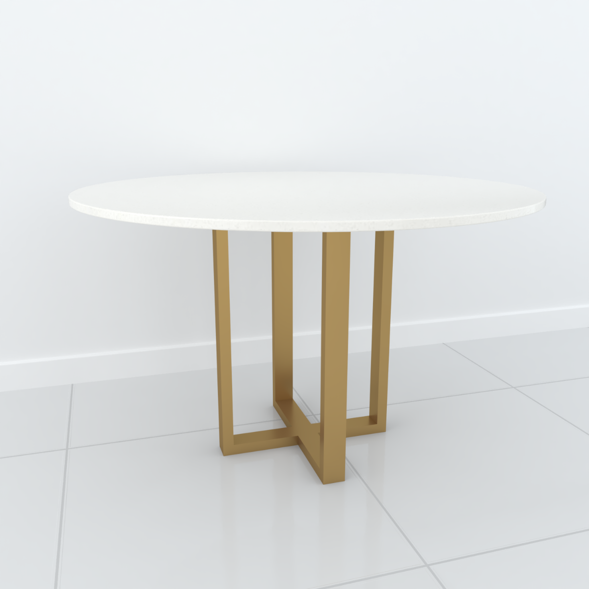 Studio Line Dining Table - 4 Seater in White & Gold by Steve Bristow | Style Our Home