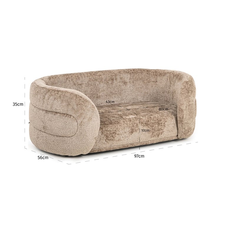 Pet bed Bingo taupe chenille (Bergen 104 taupe chenille) by  Richmond Interiors | Style Our Home