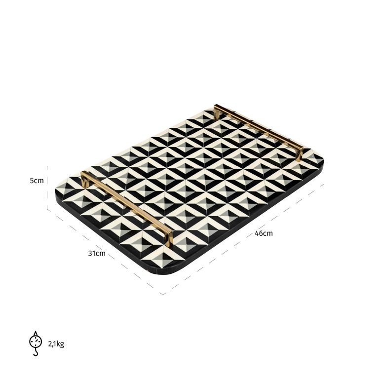 Tray Birte (Black/white) by  Richmond Interiors | Style Our Home