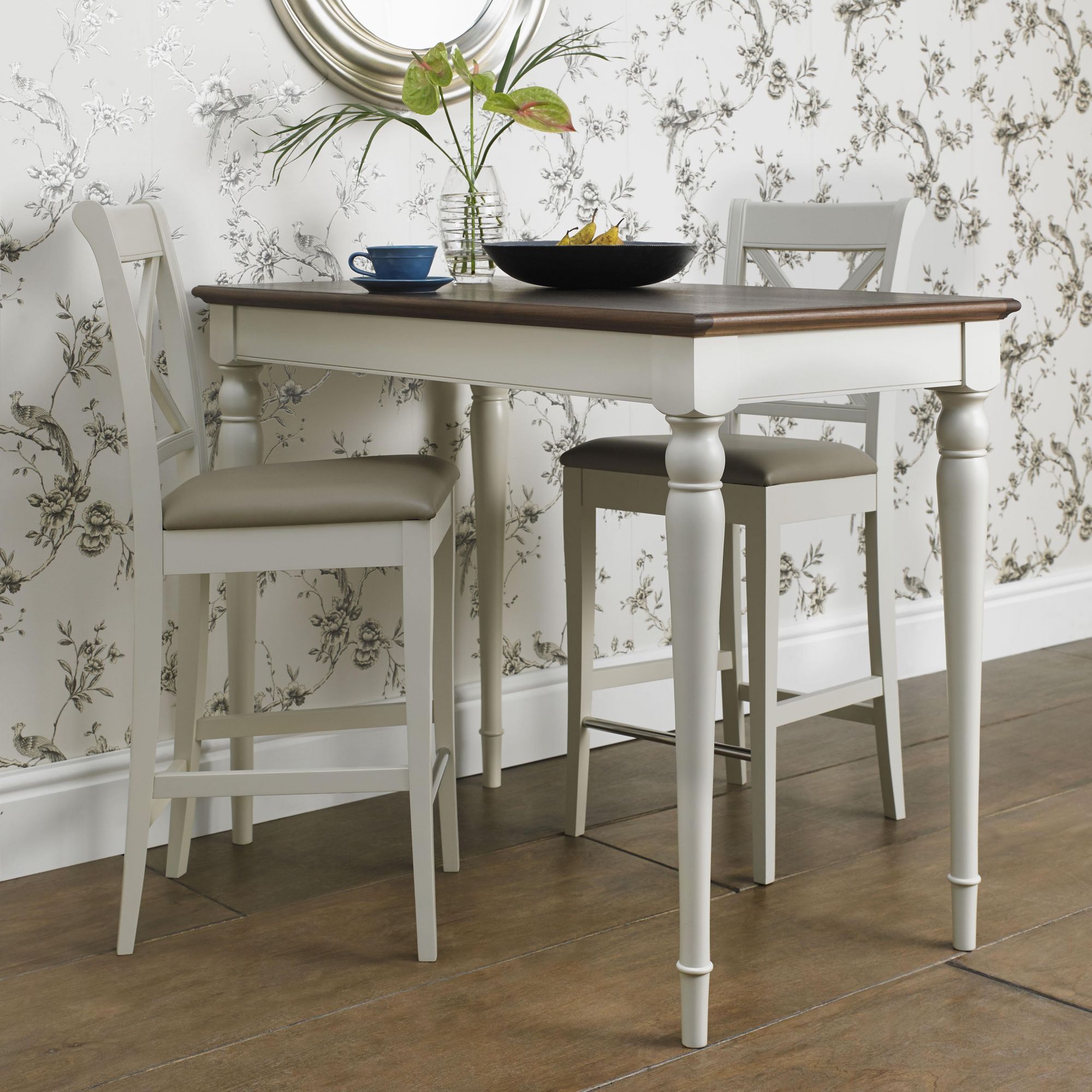 Hampstead Soft Grey & Walnut Bar Table - Style Our Home