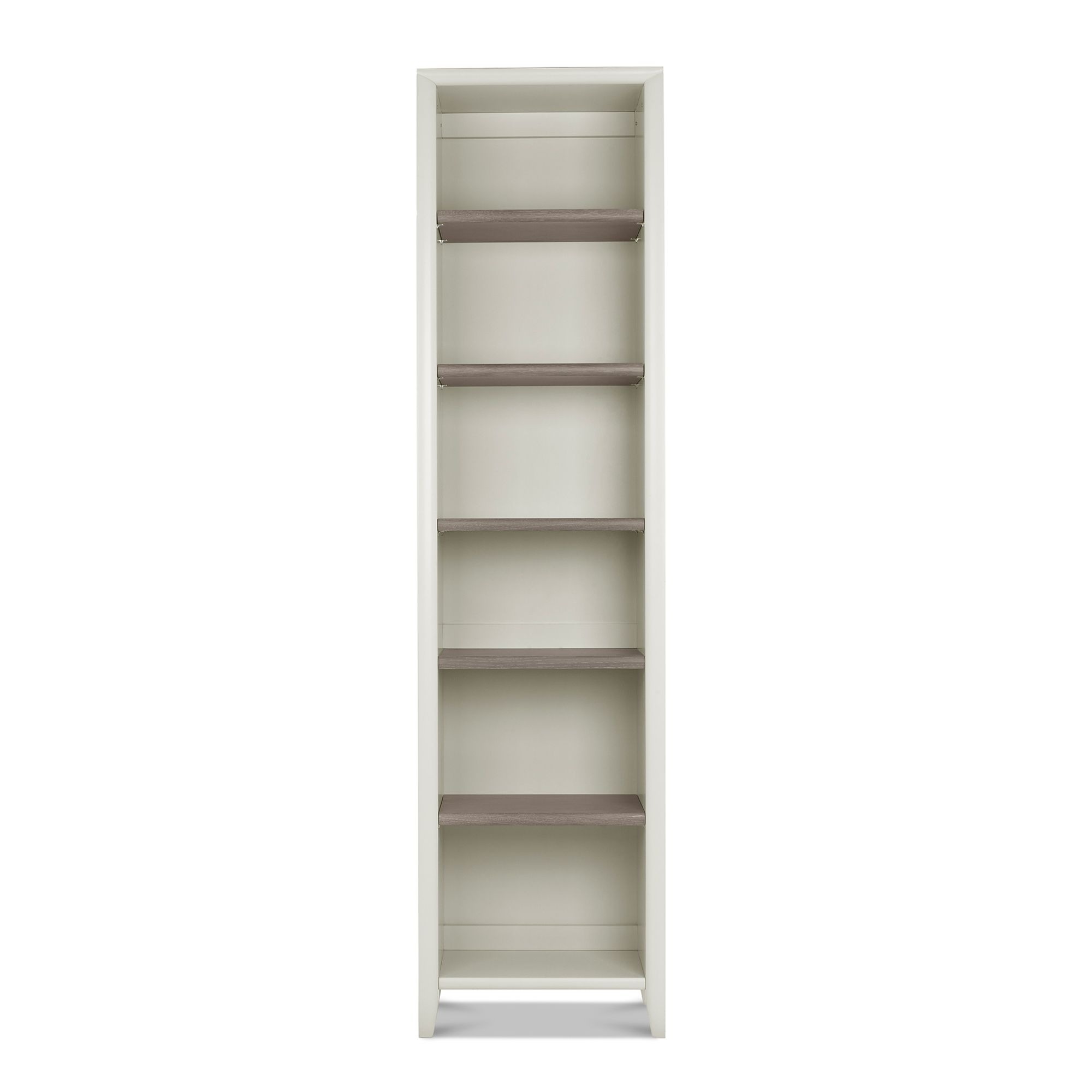 Bergen Grey Washed Oak & Soft Grey Narrow Bookcase - Style Our Home