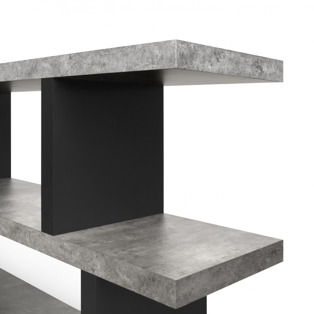 Step Concrete & Pure Black High Shelving Unit - Style Our Home