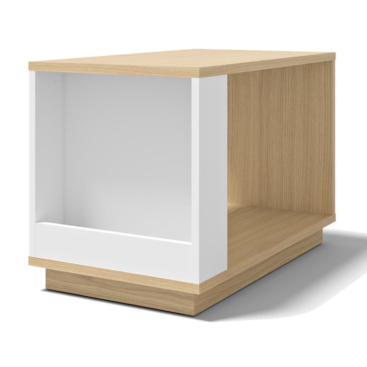Ella Light Oak Melamine / White Side Table 70 | Style Our Home
