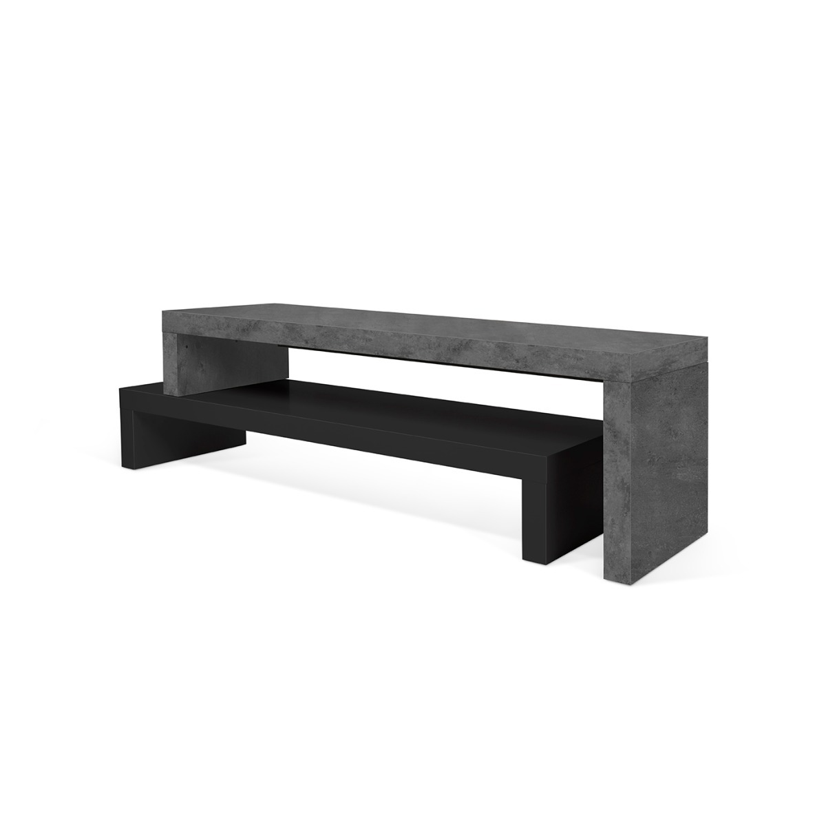 Cliff TV Unit Concrete Look & Black Finish | Style Our Home